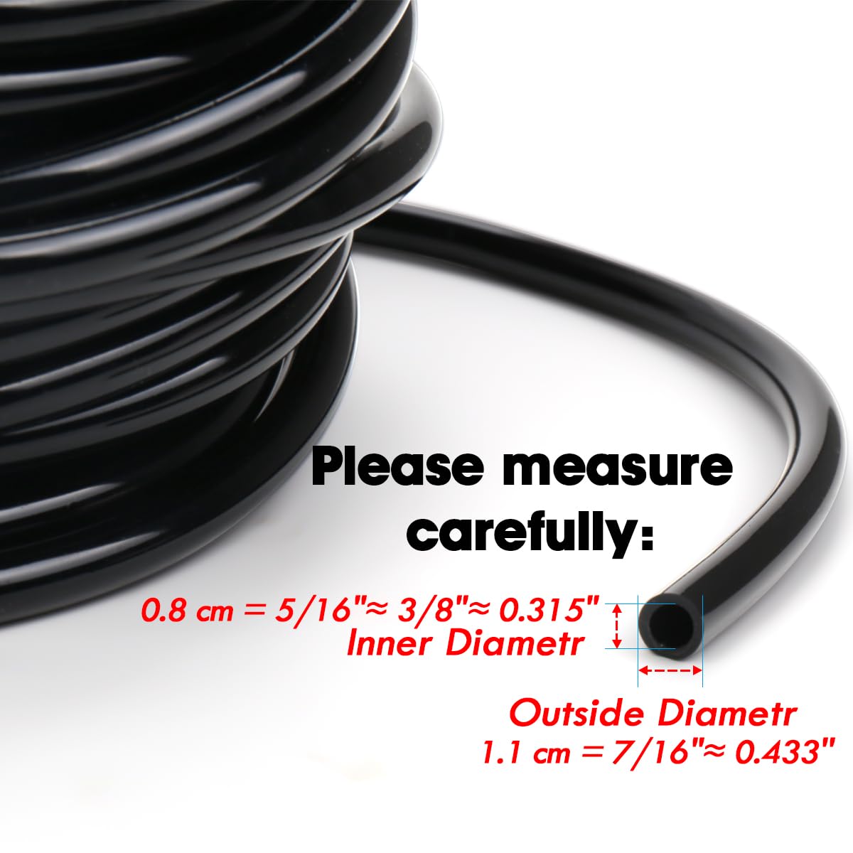3/8" Irrigation Tubing 50ft, Heavy Duty Blank Distribution Tubing, Watering Drip Automatic Irrigation Equipment Set for Garden Greenhouse,Flower,Patio