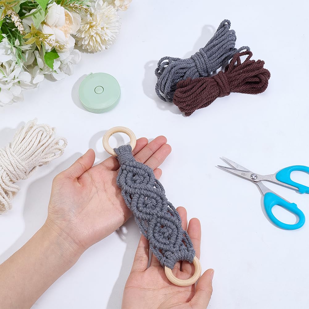 FREEBLOSS 3Set Macrame Tea Towel Holder Kit Macrame Kitchen Towel Holder Macrame Towel Holder for Kitchen Boho Kitchen Decor Macrame Kit for Beginners