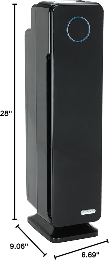 GermGuardian Air Purifier for Home with HEPA Pure Filter, UV-C Light Sanitizer, Eliminates Germs, Filters Allergens, Pollen, Smoke, Dust, Pet Dander, Mold, Odors, 28", Black, AC5300B
