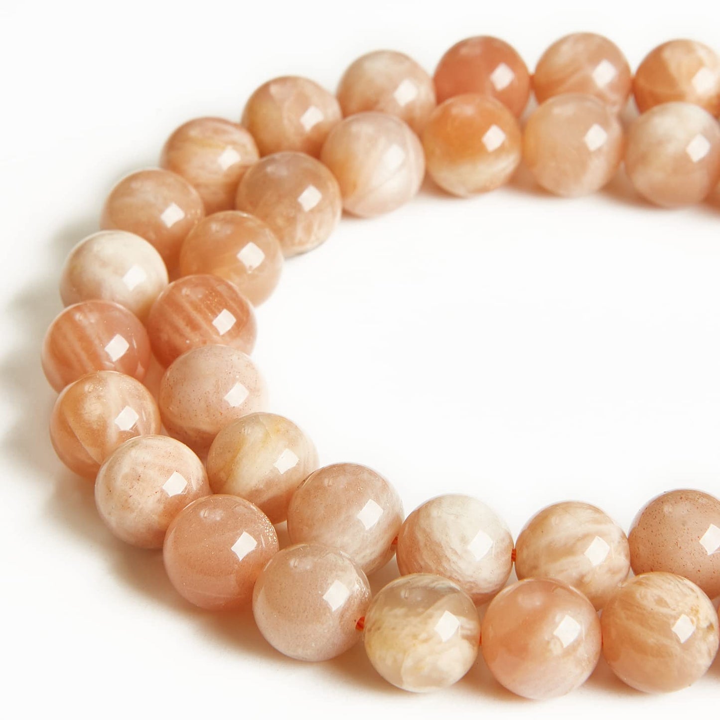 60pcs 6mm Sunstone Beads Natural Gemstone Beads Round Loose Beads for Jewelry Making