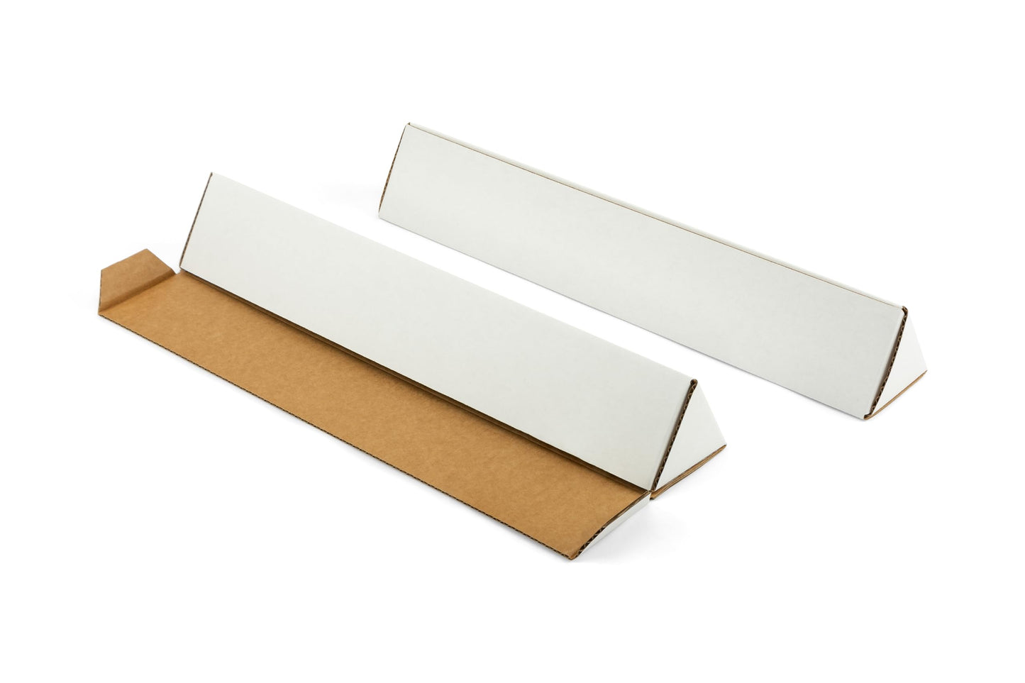 wisaiboxl 25 Pack Triangle Corrugated Cardboard Mailing Tubes, 18.25" x 3" x 3", White, Bulk Poster Tubes for FBA Shipping, Warehouse Storage, Blueprints, Artwork & Long Items