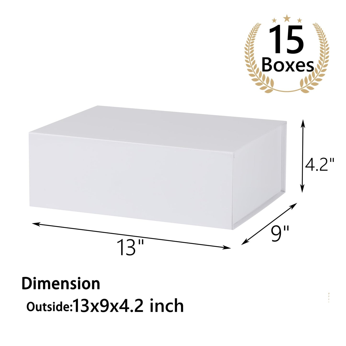 MUMUPACK 15 Pack Magnetic Gift Box With Lid 13x9x4.2,White Gift Boxes Bulk,Luxury Bridesmaid Proposal Box,Small Magnetic Closure Box Boxes For Presents,Wedding,Business