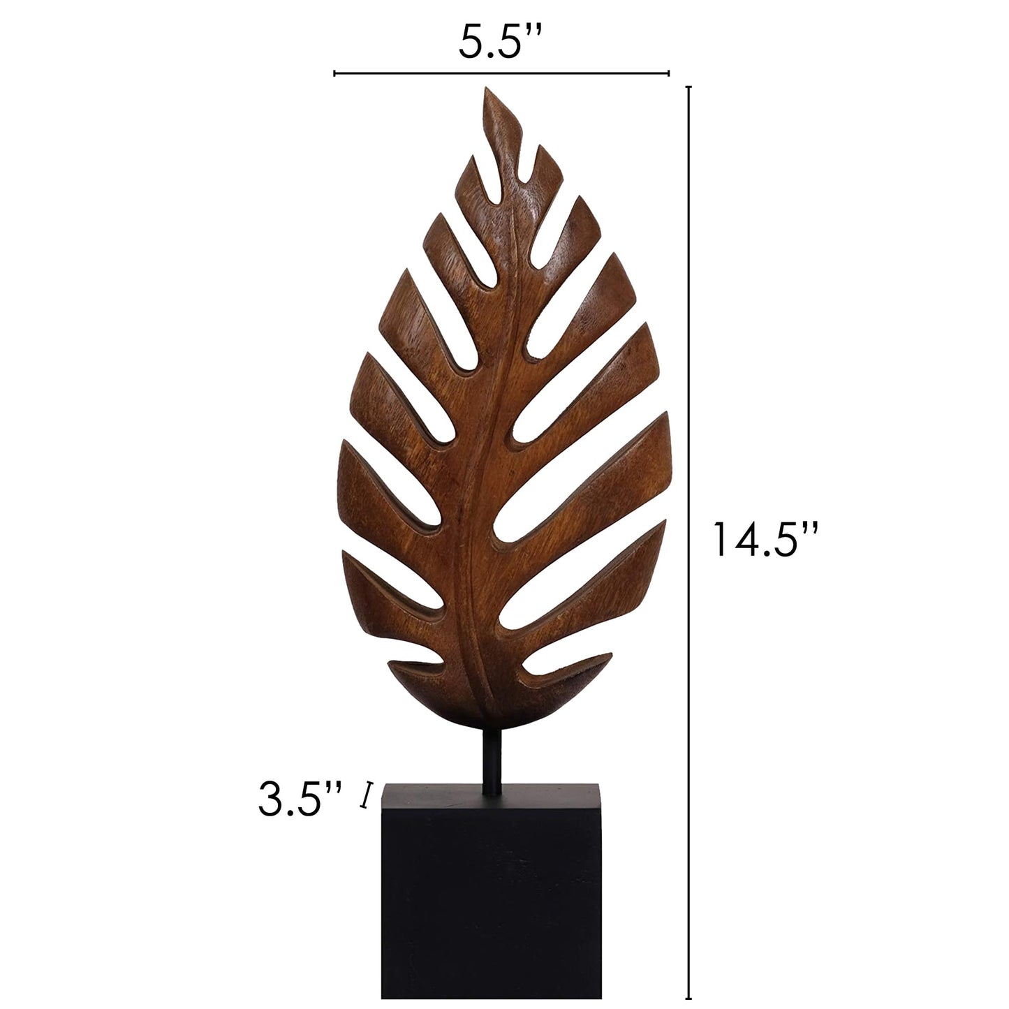 Decozen Solid Wood Leaf Sculpture, Gift for Mom, Home Decor, Living Room, Boho, Coffee Table, Centerpiece Table Decorations, Mantle, Bathroom Shelf, Farmhouse, Christmas Decorations