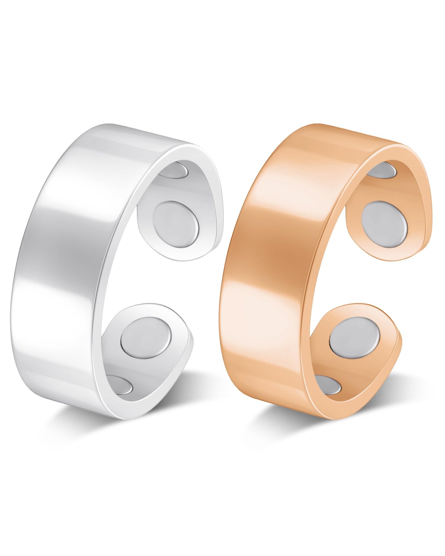 Jecanori Magnetic Rings for Women,Adjustable Stainless Steel Jewelry,Ideal Gift for Women