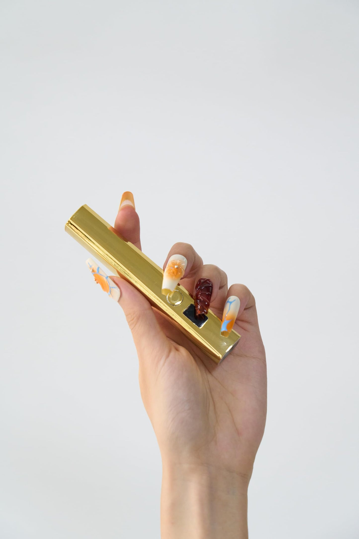 Hoonyn Handheld UV Nail Lamp, 5W Sparkly UV Light for Gel Nails, Portable LED Nail Lamp, Mini Nail Dryer with LCD Screen, USB Nail Light for Fast Curing (Gold)