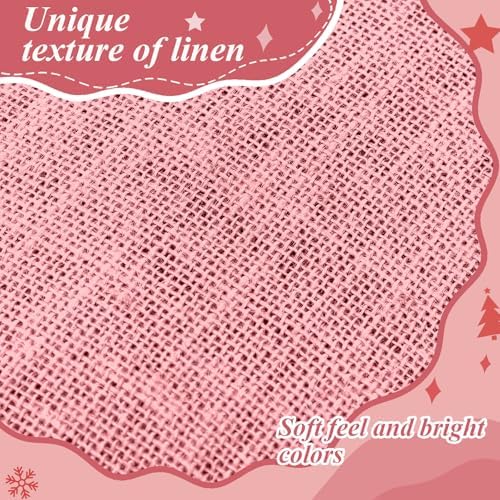 Syhood 30 Inch Christmas Tree Skirt Fall Linen Burlap Tree Skirt, Pink