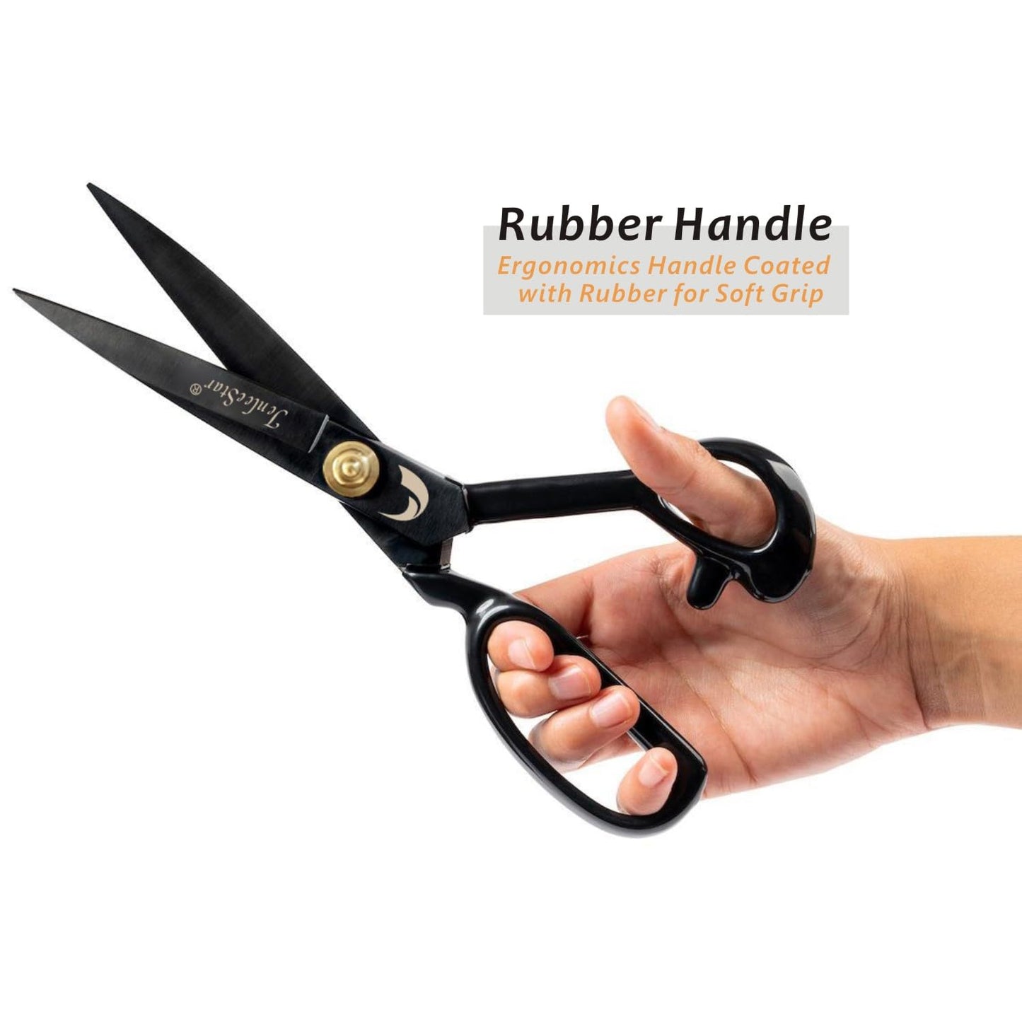 Fabric Scissors 10 Inch Sewing Dressmaking Scissors Professional Razor Sharp for Tailoring Leather Raw Materials - Japan High Carbon Steel Tailor Shears(Right-Handed) (Black-12 inch)
