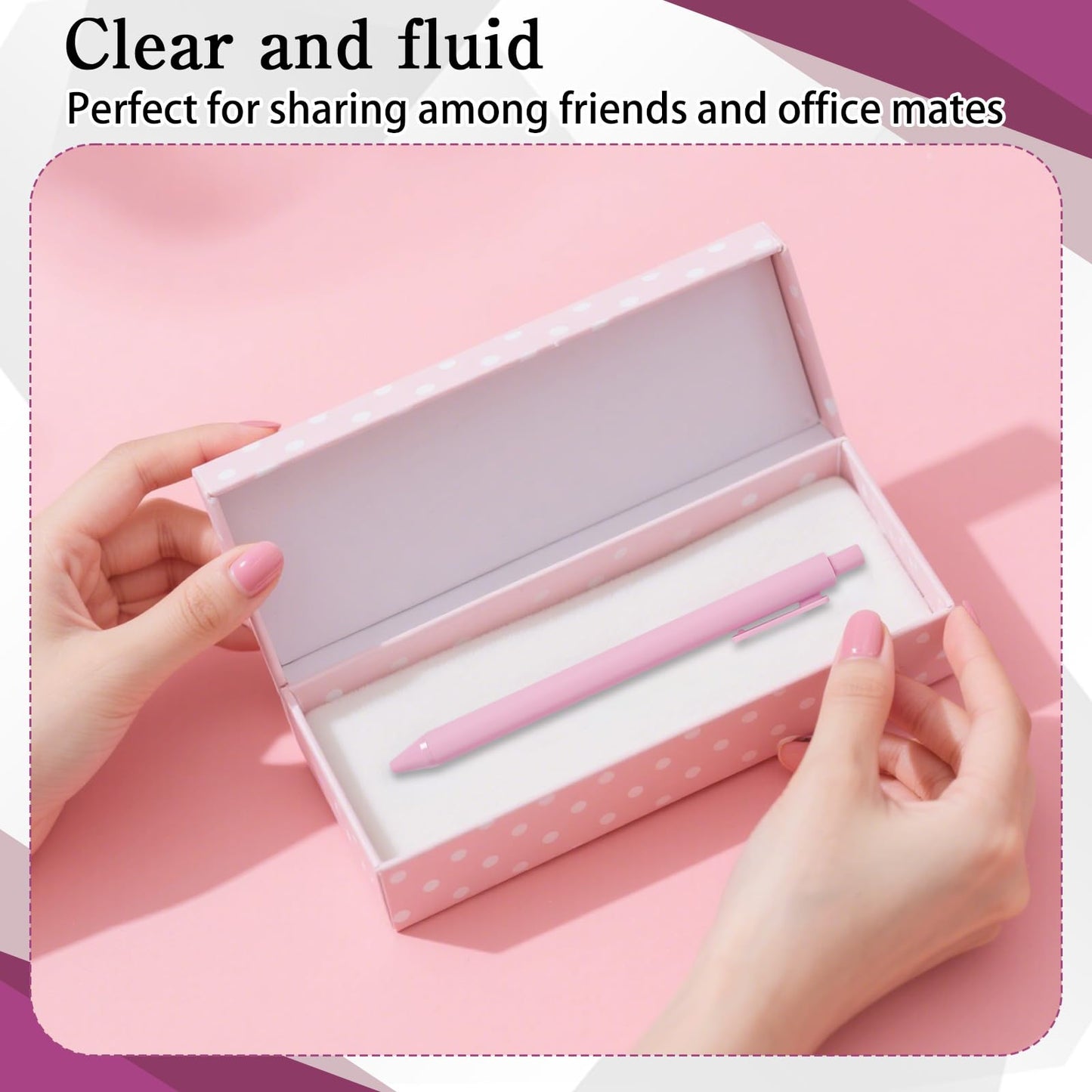 CONEHOY 200 Pcs Ballpoint Pens 1.0 mm Medium Point Pink Comfortable Retractable Writing Pens Cute Stylish Ballpoint for School Office Supplies