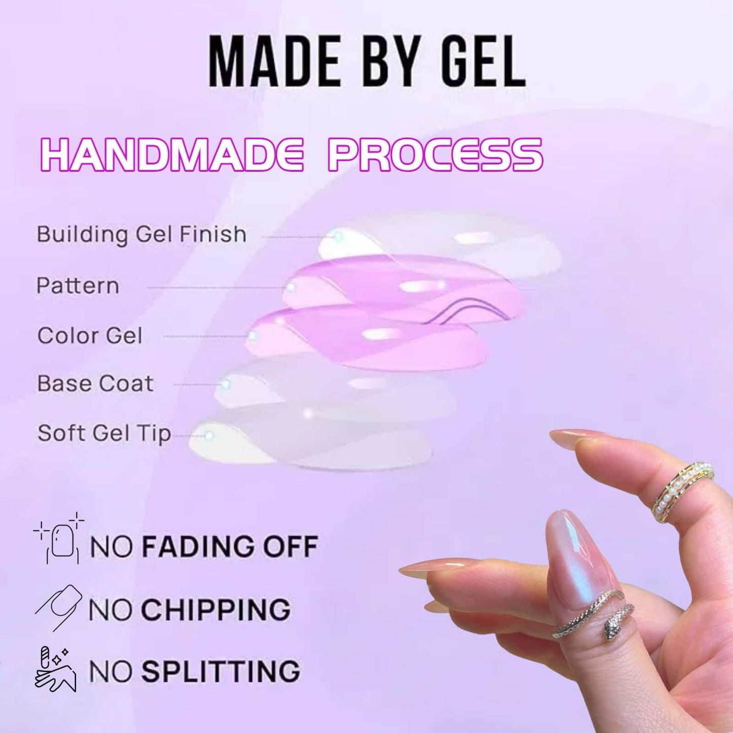 Valentine Press on nails Medium Almond Fake Nails Pink Full Cover Glossy Pure Glossy Acrylic Nails Glue on Nails Cat Eye Light Gel Nail Artificial False Nails Removable Stick on Nails for Women 24 Pcs