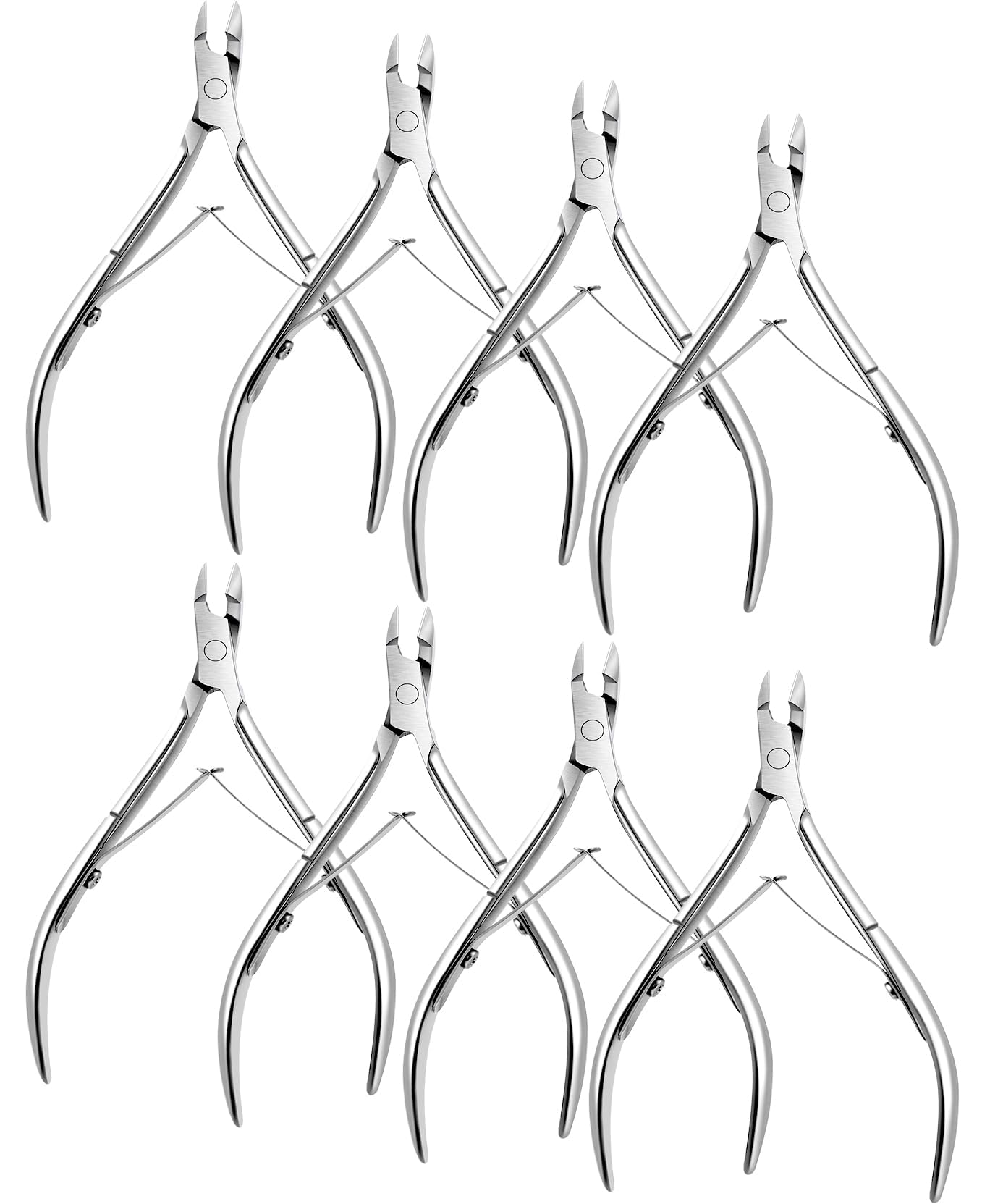 8 Packs Cuticle Trimmer Nippers Stainless Steel Cuticle Trimmer Cutter Pointed Blade Nail Cuticle Dead Skin Clipper Manicure Tool