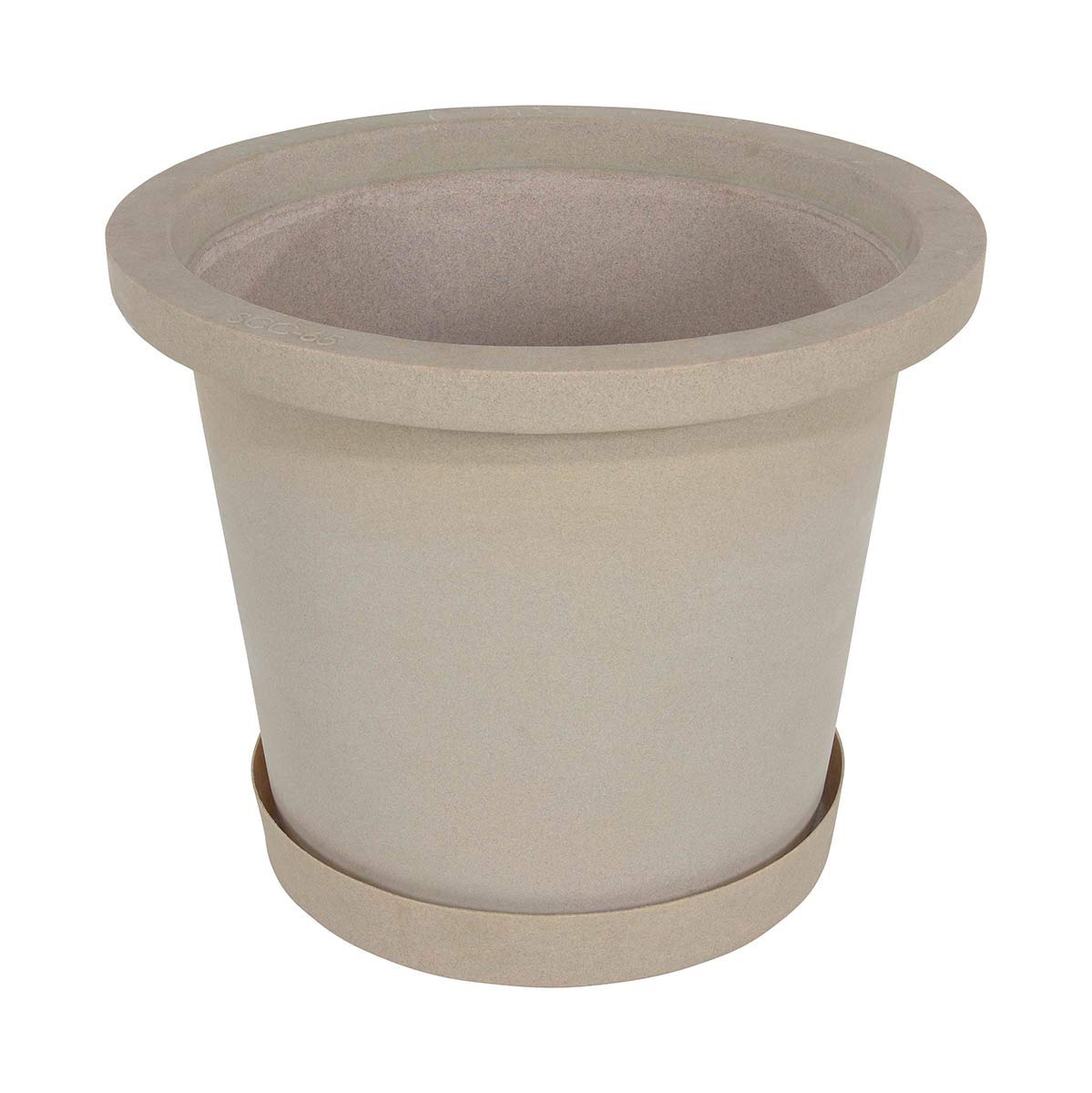 Vestil OG-IP-65-GKT Plastic Industrial Planter 36-1/4 in. x 36-1/4 in. x 36-1/4 in. 65 Gallon 800 Lb. Capacity Granite Khaki