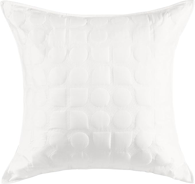 kate spade new york Noel Euro Sham, 26" x 26" Decorative Pillow Cover, 200 Thread Count and 100% Cotton, All Season Bedding, Machine Washable, Marshmallow