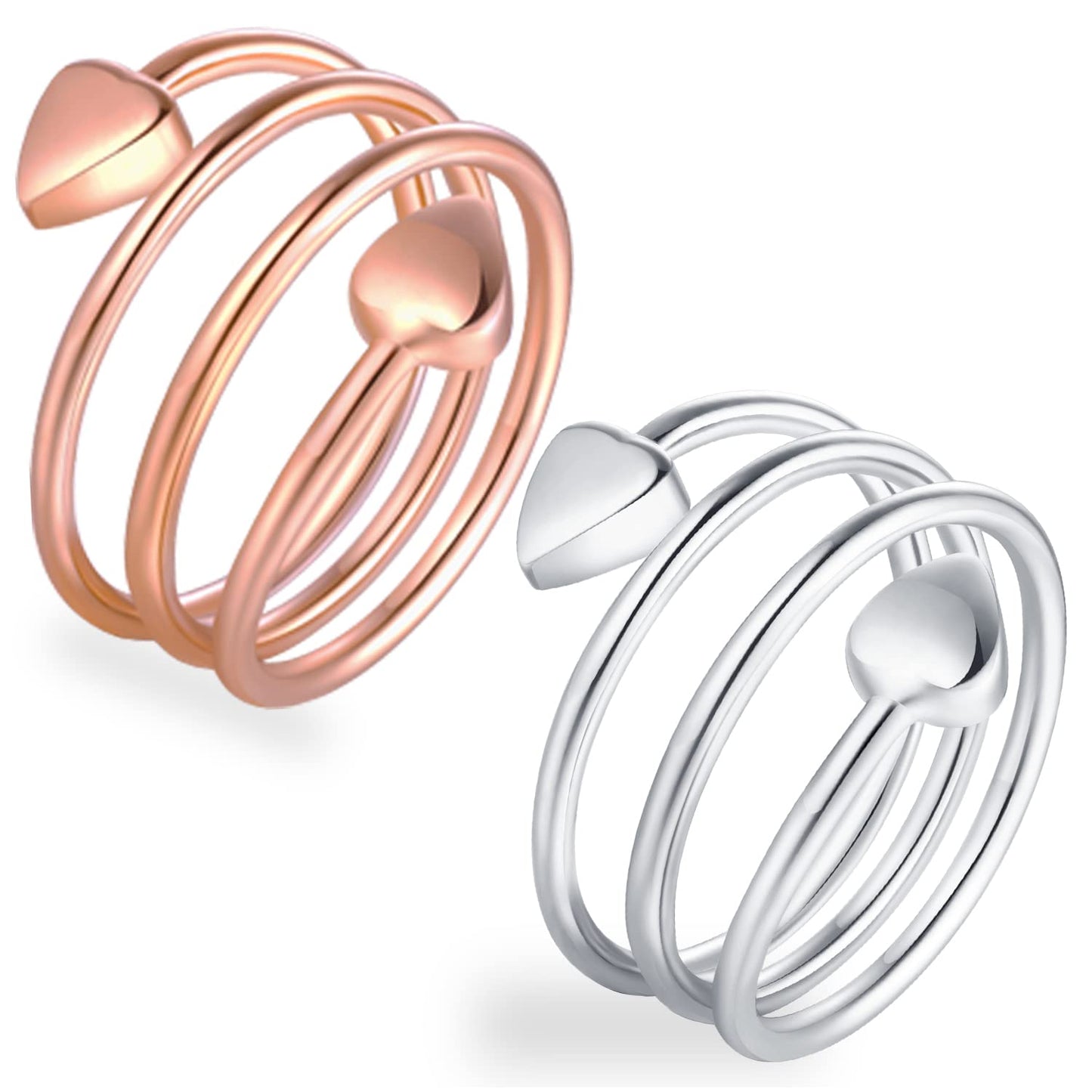 Feraco 2PCS Magnetic Rings for Women,99.99% Pure Copper Thumb Ring with Magnet,Lymphatic Jewelry Gifts for Womens