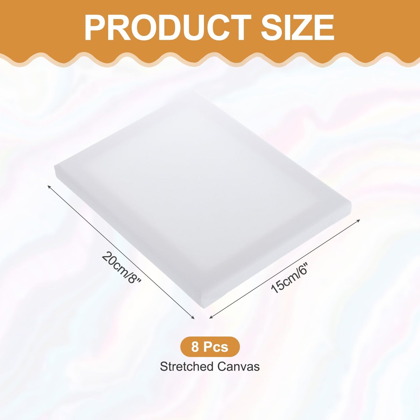MECCANIXITY 8 Pcs Stretched Canvas for Painting, 6 x 8 Inch Blank Artist Boards 4/5 Inch Profile Cotton Canvas Panels for Beginners Professionals,White