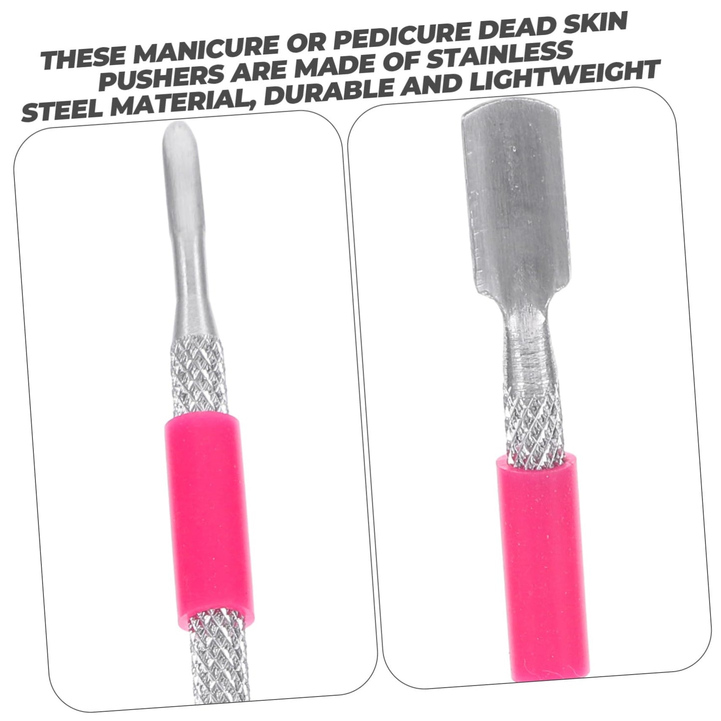 Healeved 6Pcs Stainless Steel Cuticle Pushers Nail Cleaning Tools Manicure Pedicure Kit for Natural Nails Nail Art Care 5.31In
