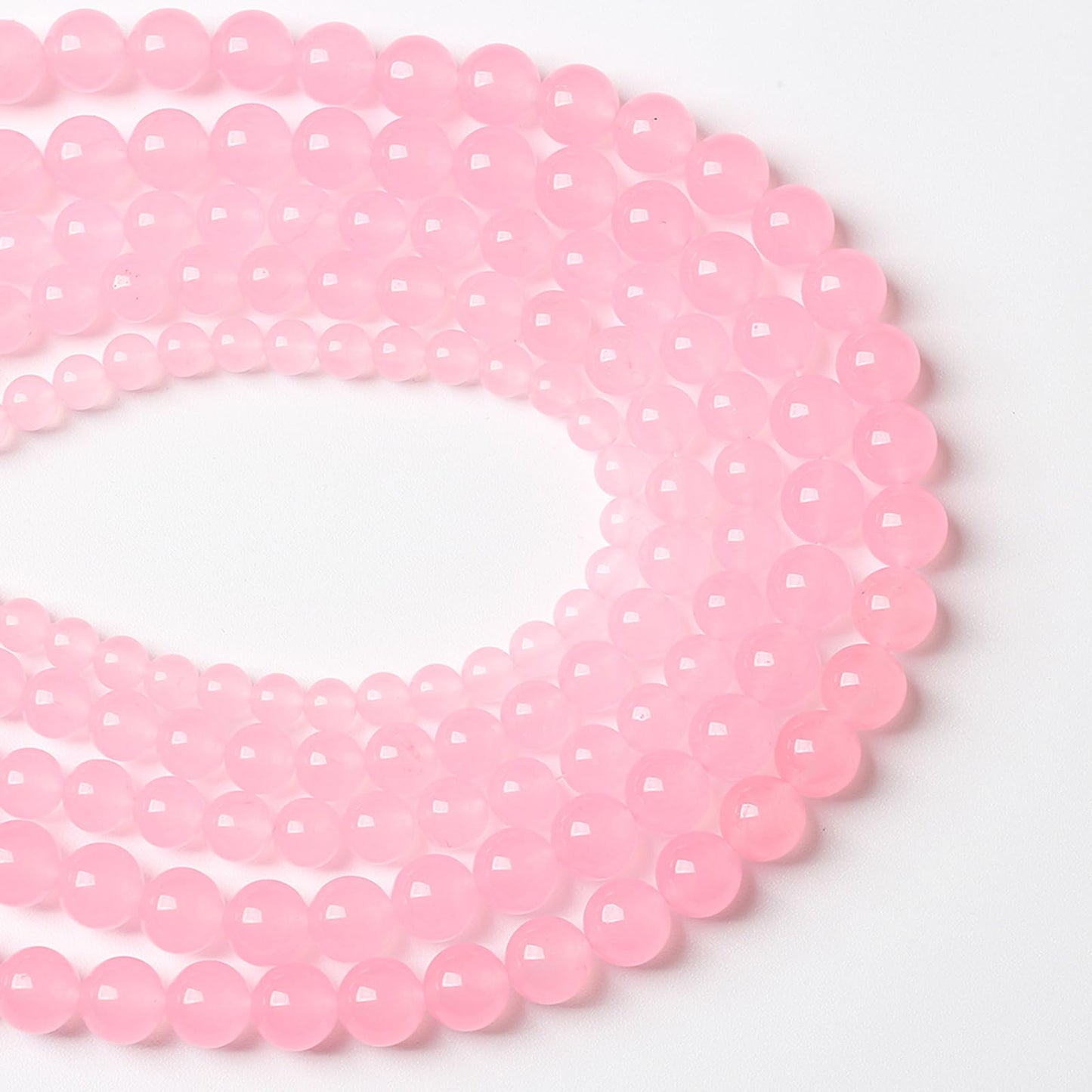 45pcs Natural Light Pink Chalcedony Stone Beads for Jewelry Making - Energy Healing Power Stone Beads - DIY Bracelet Necklace Accessories - 15" (8mm, Light Pink Chalcedony)