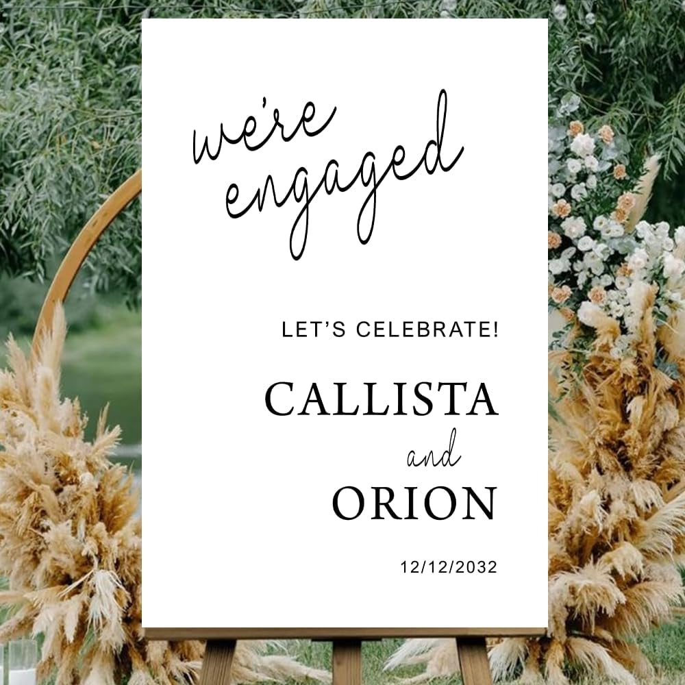 Personalized Engagement Welcome Sign – Minimalist Yard Sign for Engagement Party & Bridal Shower (Version 5)