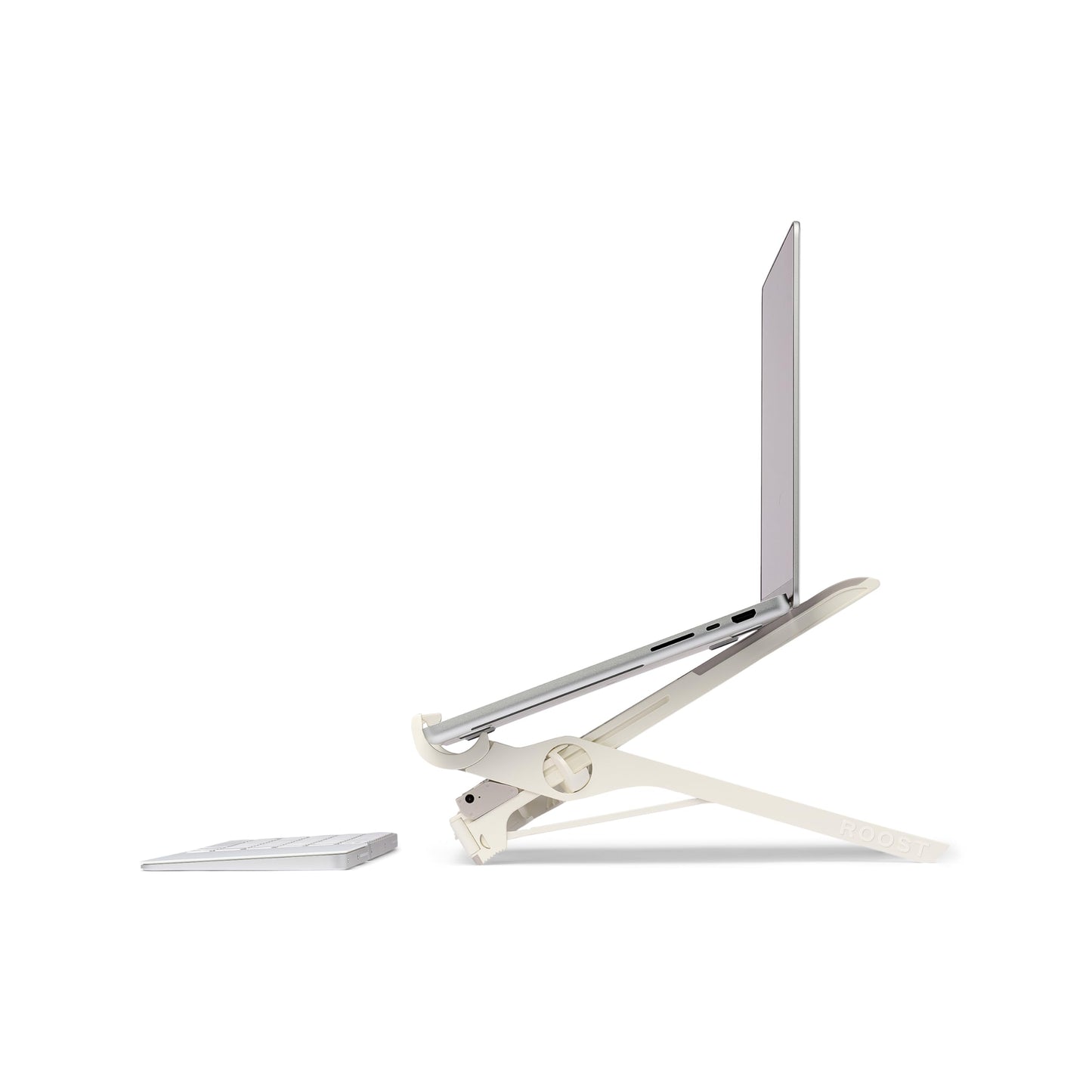 Roost V3 Plus - Ultra Portable and Adjustable Laptop Stand - Quick-Release Height Adjustment, 5 to 14 inch Screen Lift, Patented Rigid Folding Structure and Self-Adjustings Laptop Grips | Dune Color