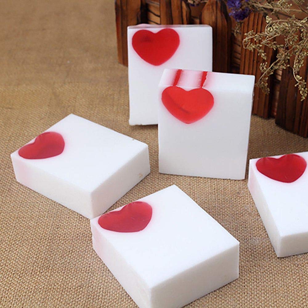 EORTA Heart Shaped Silicone Mold Tube Column Handmade Soap Candle Chocolate/Cake/Mousse/Loaf Baking Tools for DIY Craft Dessert Clay Party Decoration, White