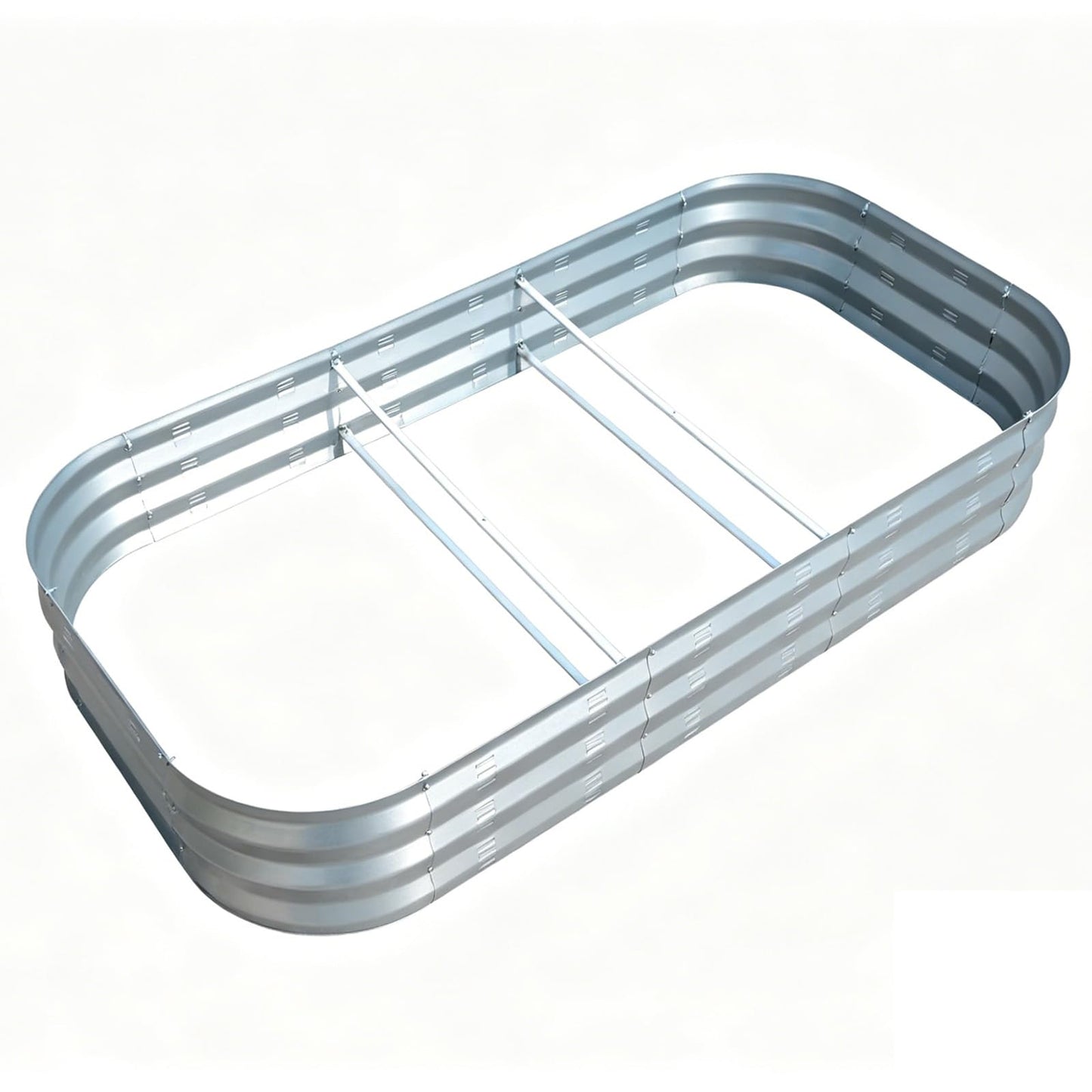Colorfulbeetle Galvanized Raised Garden Bed Kit, Large Metal Raised Garden Beds for Vegetables, Galvanized Planter Raised Garden Boxes Outdoor (Silver)