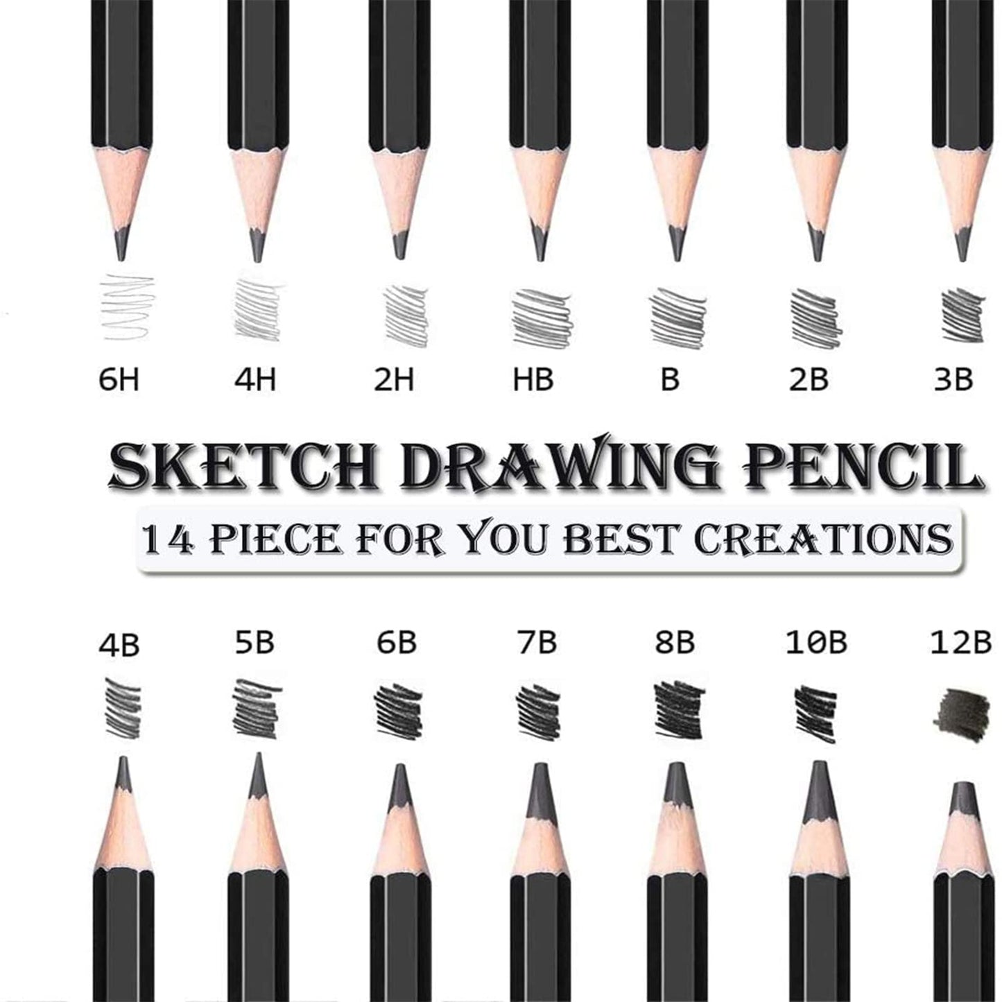 Drawing Pencils,24pcs Art kit with Graphite Pencils Sketching Pencil Set Include 12B 10B 8B 7B 6B 5B 4B 3B 2B B HB 2H 4H 6H, Charcoal Pencils.Pencil Case for Beginner Artists Adults and Children