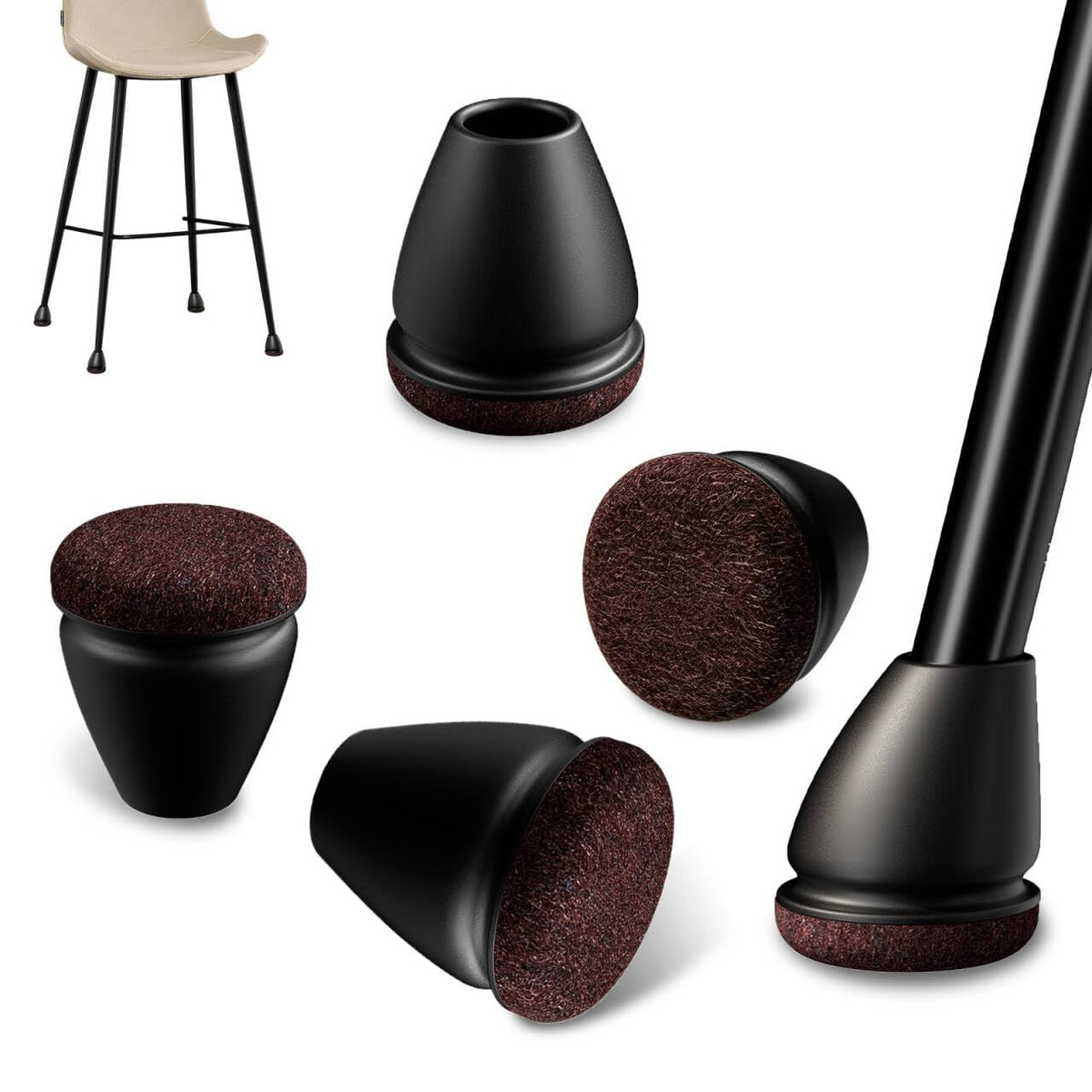 16Pcs Small Silicone Chair Leg Sliders for Hardwood Floors (16 Count)