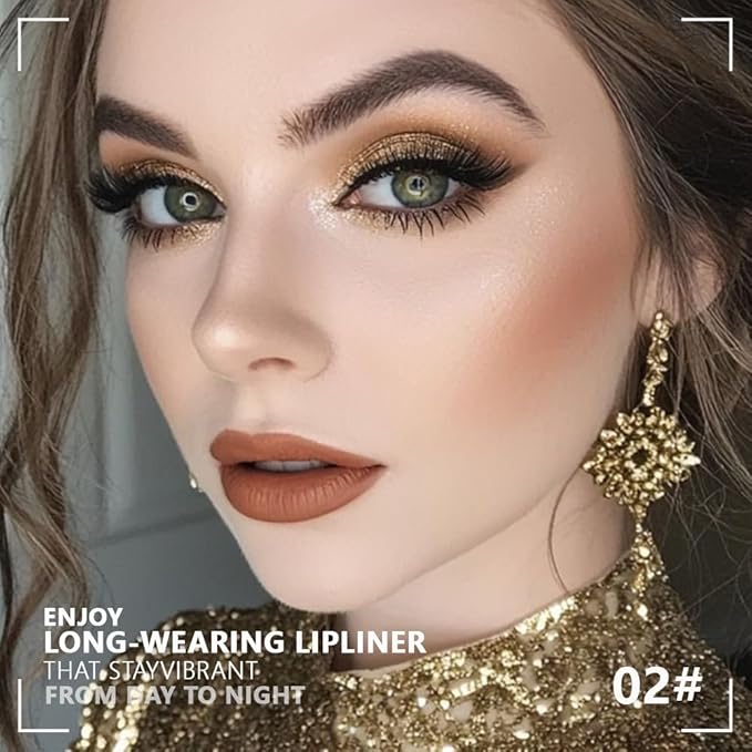 Matte Calligraphy Liquid Lip Liner Lipstick Pencil, Nude Rose Long-Lasting Transfer-Proof Lip Stain, Lightweight Lipstick, Sheer Buildable Color, Fades to a Natural Wash of Colors