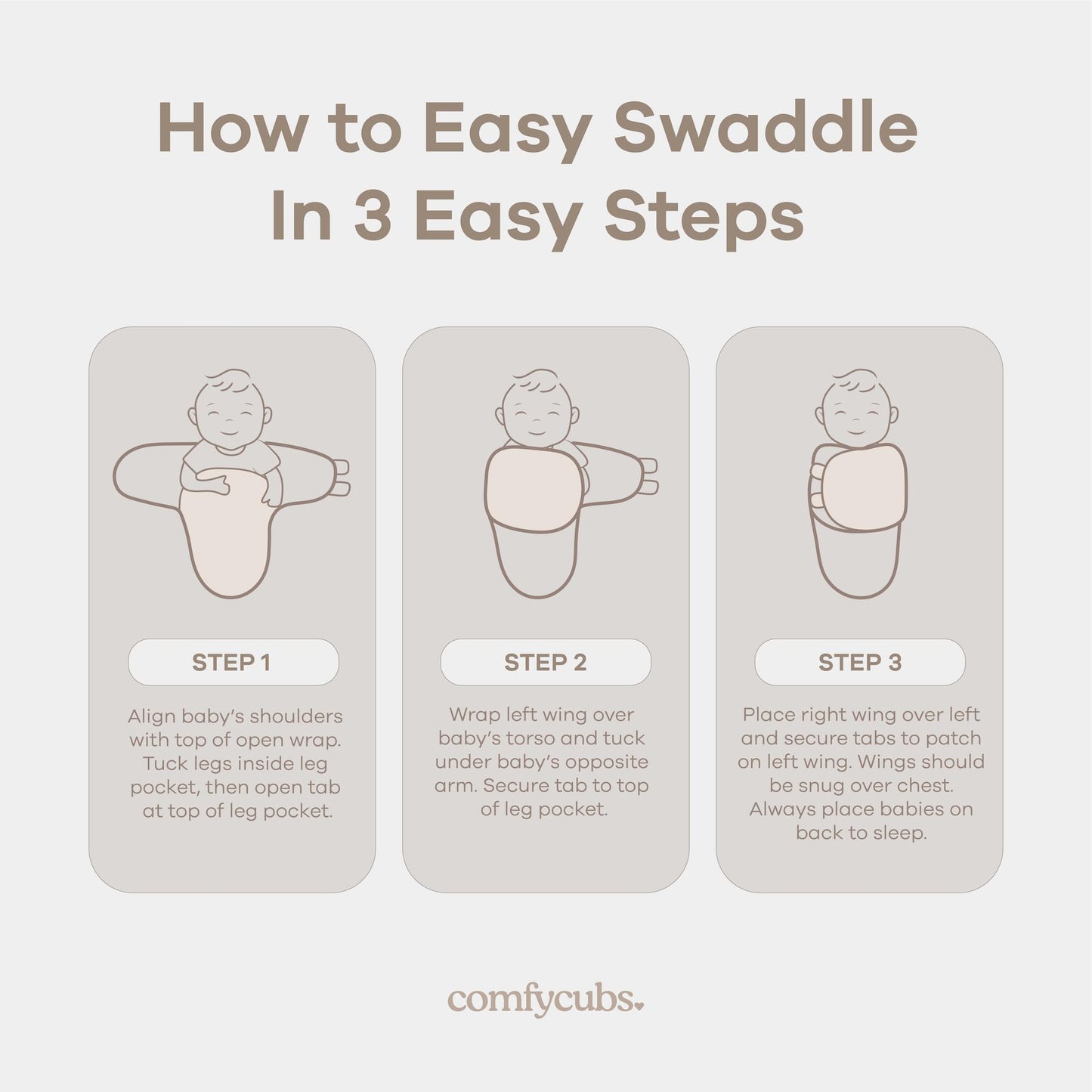 Comfy Cubs Easy Swaddle Blanket, 3 Pack - 100% Cotton Newborn Wrap, Small for 0-3 Months Infants, Breathable and Durable Sleep Sack for Babies - Blush, Mauve & Mulberry