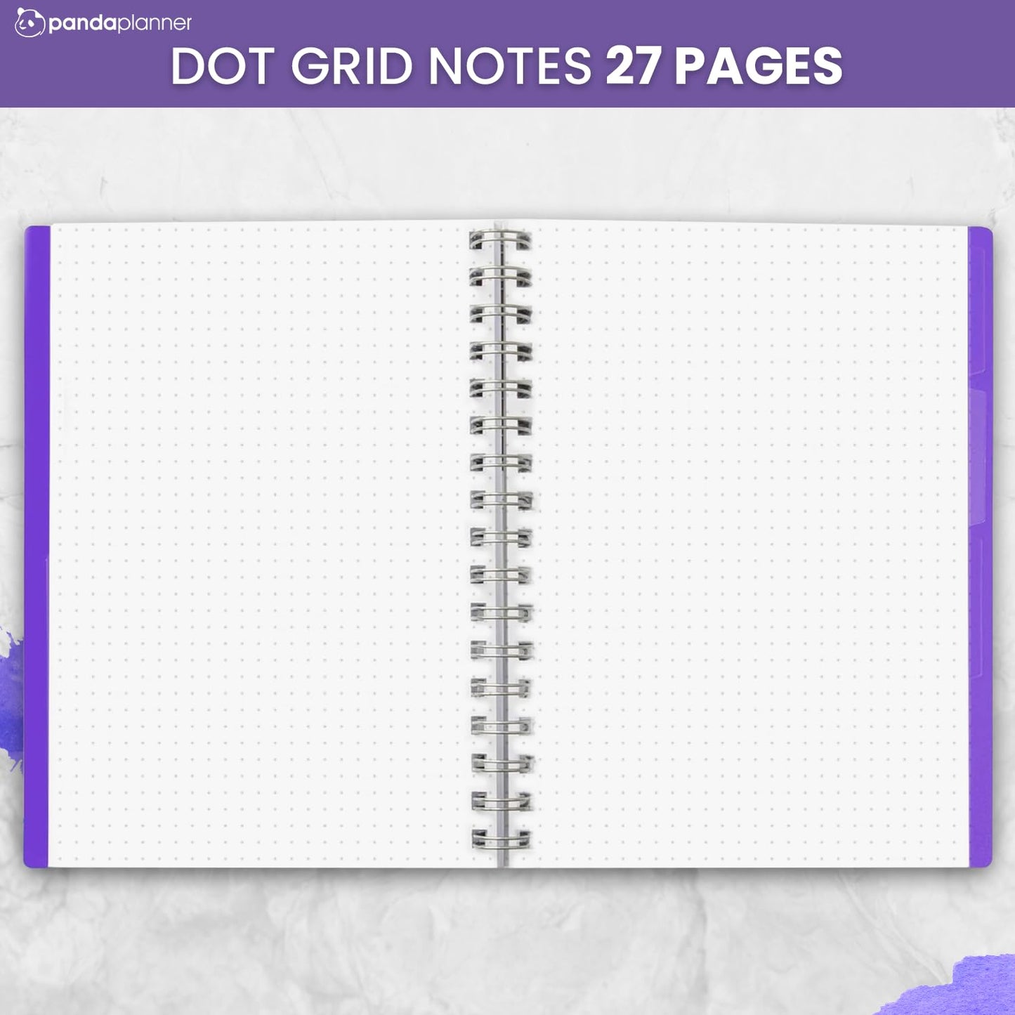 Panda Planner 2026 Undated Weekly Planner – Spiral Notebook 5.75" x 8.25" with 52 Weeks, Habit Tracker & Weekly To-Do Lists – Academic Planner & Productivity Organizer for Home, Office & School (Purple)