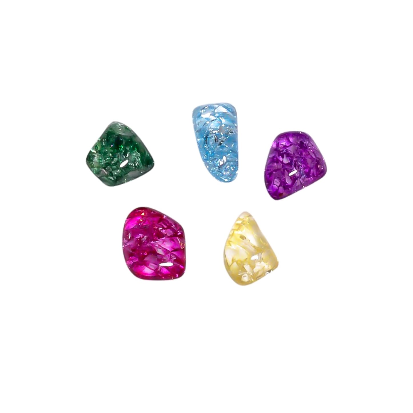 Yashee 5 PCS Natural Crackle Quartz, Mix Shape Tumble Loose Gemstone, Wholesale Bulk Cabochons, Jewelry Making Supply, Chakra Healing Stones, Wire Wrapping, DIY, Gem Collection