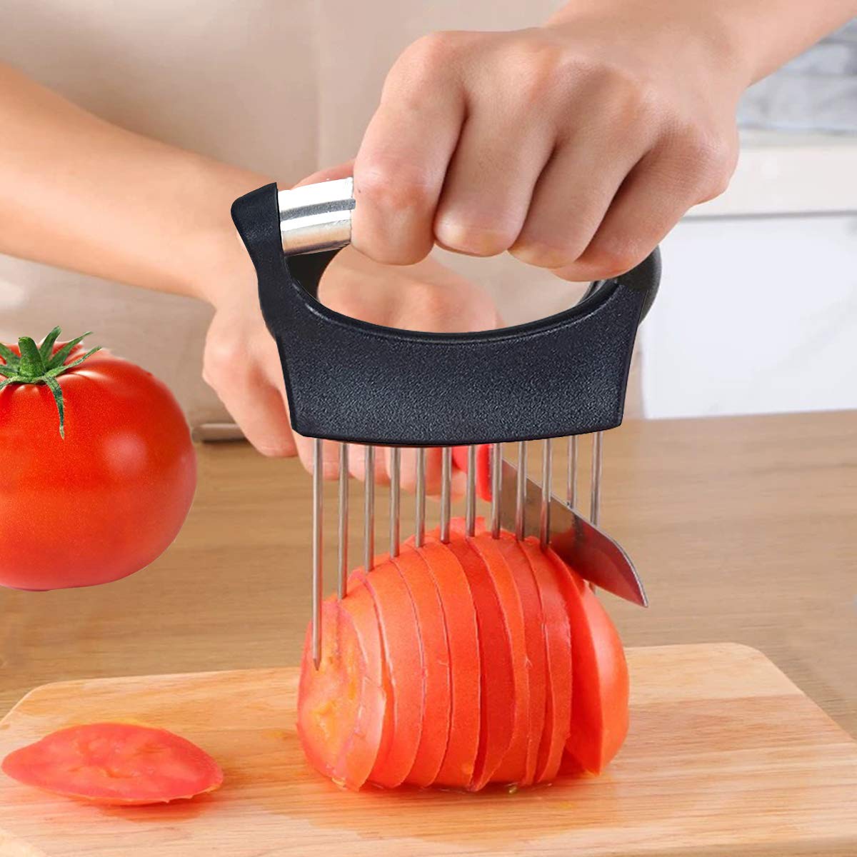 5-Blade Herb Scissors, Kitchen Shears, Seafood Scissors, Onion Holder Slicer and Potato Crinkle Cutter, yamesu Kitchen Gadget Salad Herb Tools 5 Sets