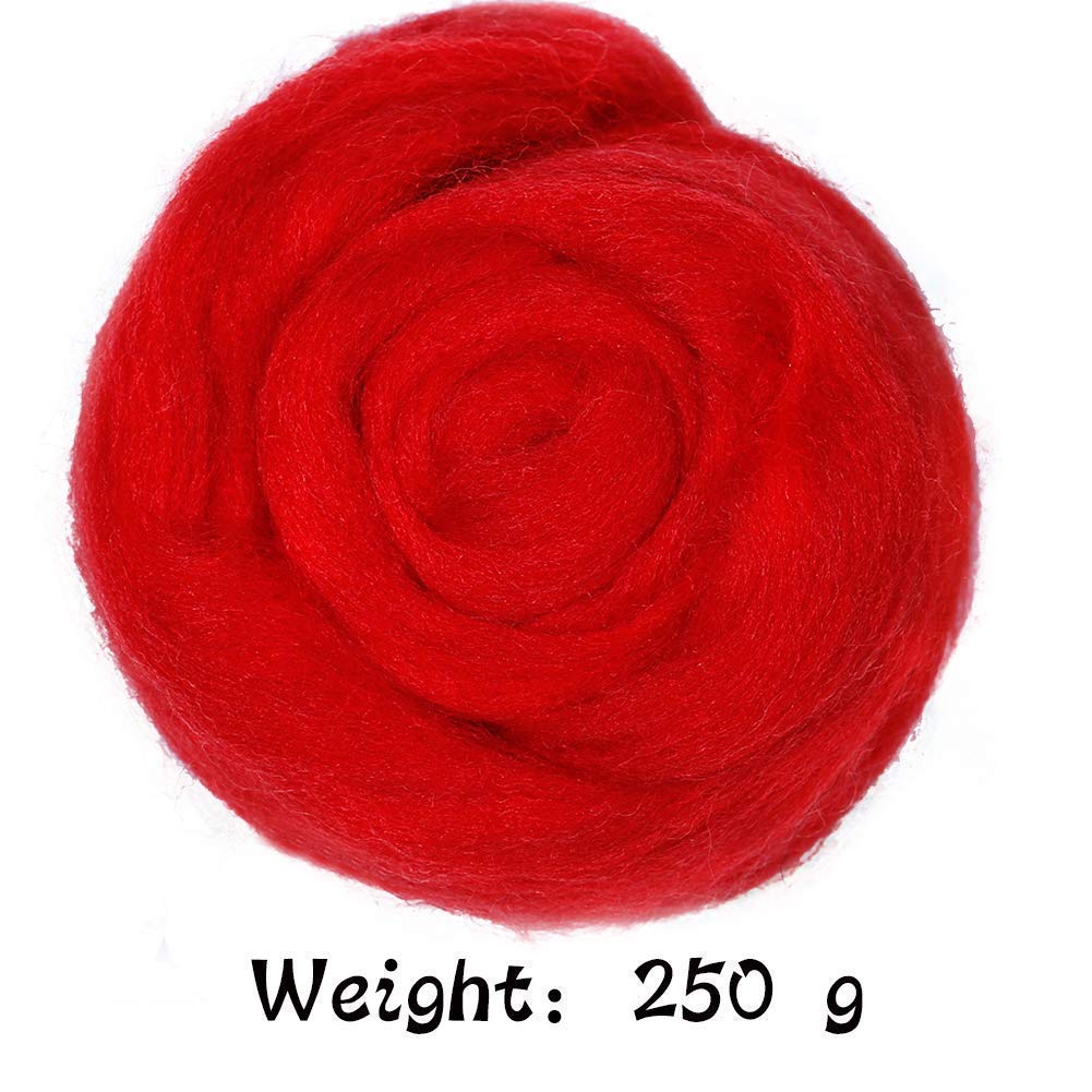 2 Pcs Wool Roving Bulk - 8.82oz Super Wool Chunky Yarn, Wool Roving Top for Needle Felting, Soft Felting Wool Supplies for Hand Spinning, Felting, Blending, Weaving and DIY Craft
