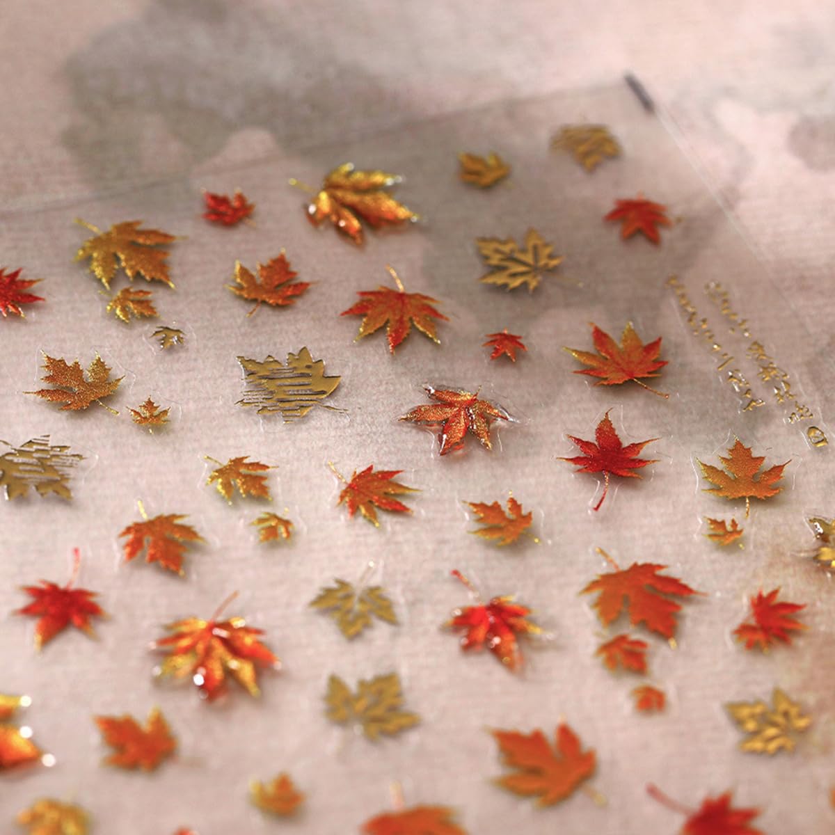 2 Sheets Fall Maple Leaves Nail Art Stickers 5D Embossed Self-Adhesive Nail Decals Autumn Maple Leaf Nails Supplies Thanksgiving Day Nail Designs Stickers for Women DIY Manicure Accessories