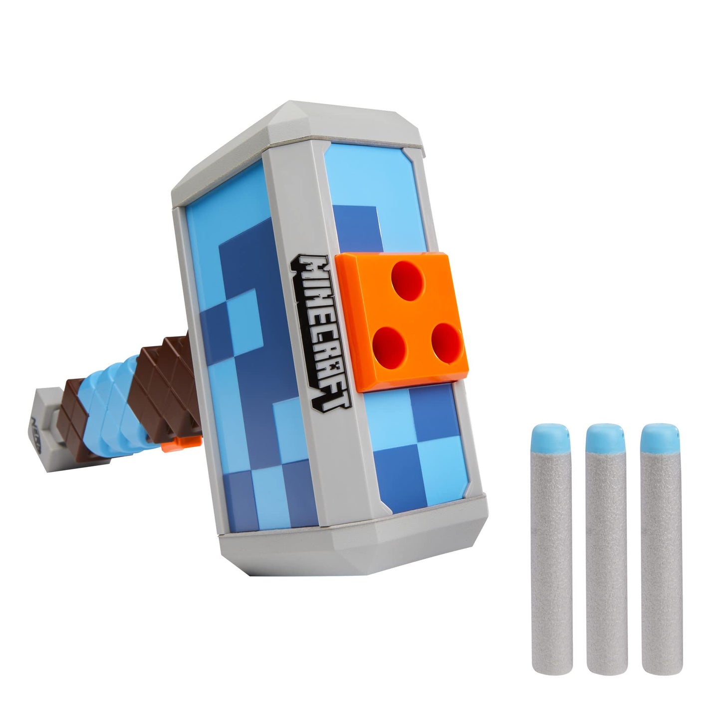 Nerf Minecraft Stormlander Dart-Blasting Hammer, Fires 3 Darts, Includes 3 Official Elite Darts, Pull-Back Priming Handle (Amazon Exclusive)