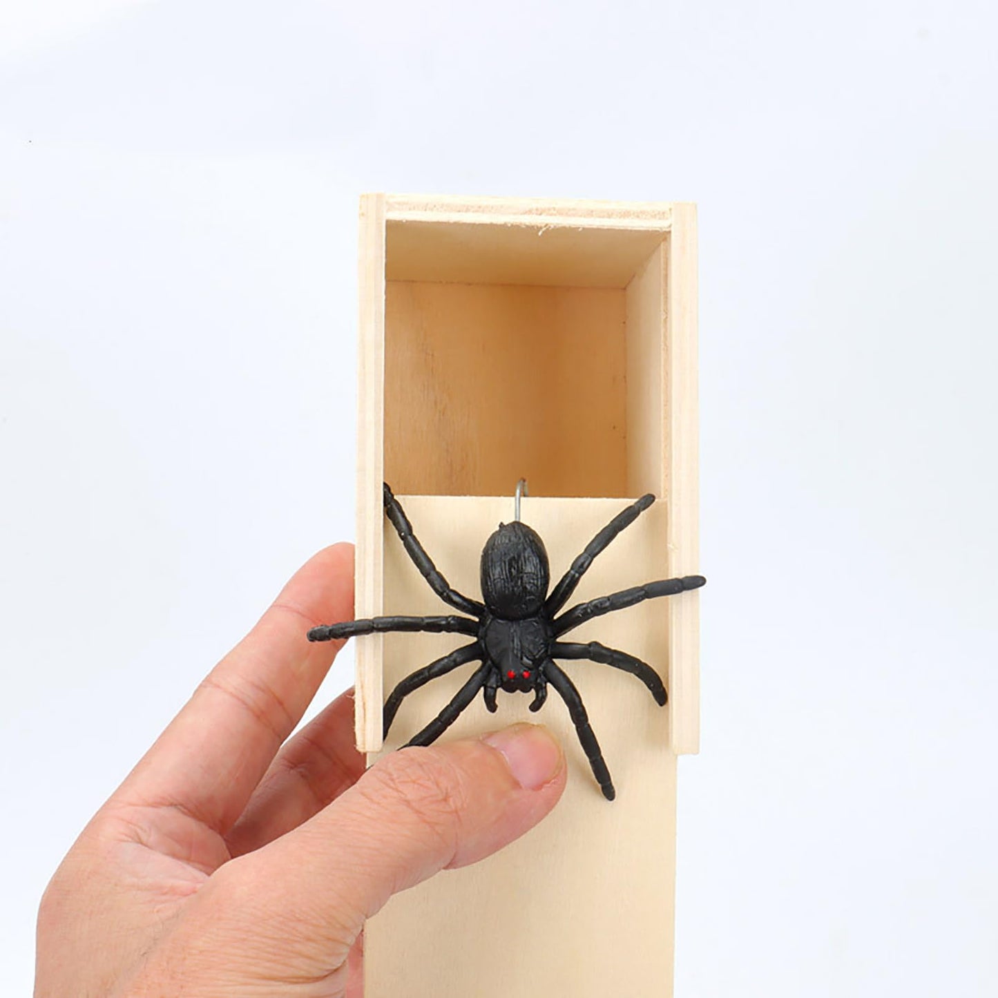 Winbar Rubber Spider Trick Box, Handmade Wooden Surprise Box with Hidden Spider, Trick Toys & Prank Stuff for Adults and Children