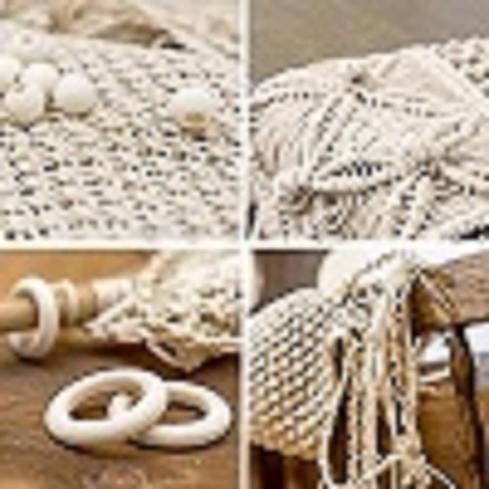 Macrame Kit for Beginners 227pcs – Macrame Wall Hanging Kit & Plant Hanger Kit, 225Y 3mm Cotton Cord, Wooden Beads Dowels Rings, DIY Craft Kit for Adults, Macrame Starter Kit Supplies