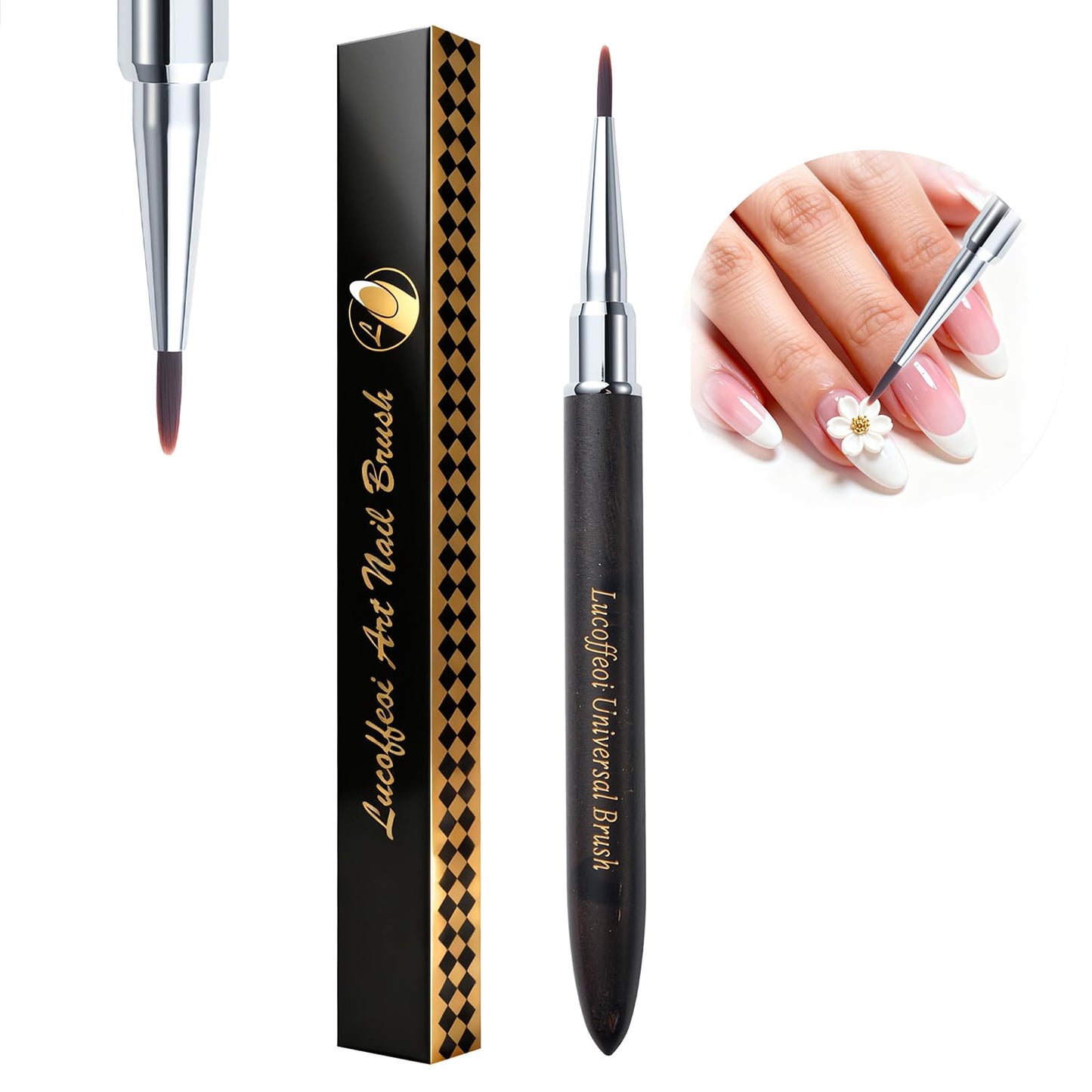 Lucoffeoi Universal Acrylic Nail Brush Tool for Gel and Art Design