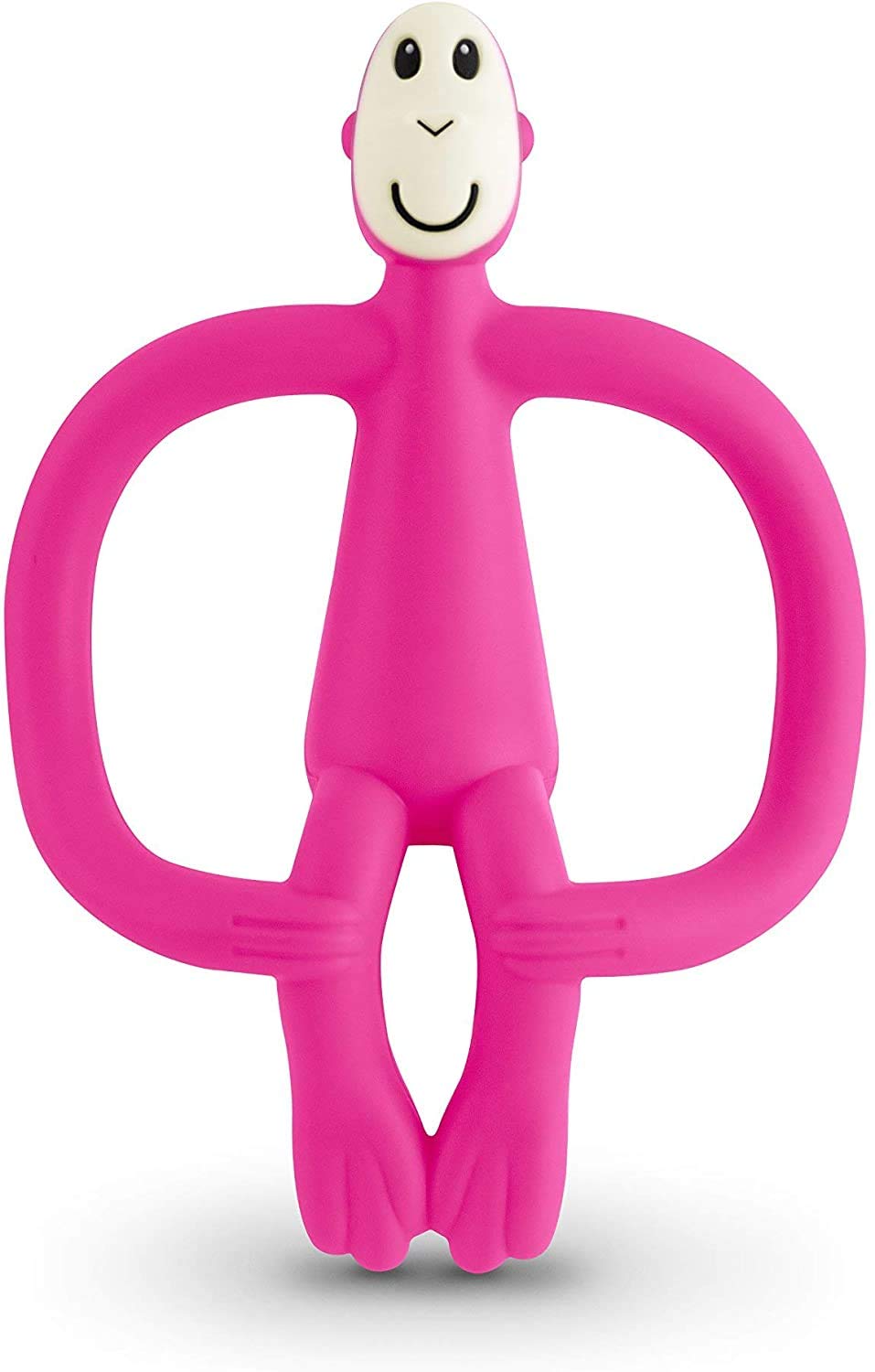 Matchstick Monkey Silicone Teether & Gel Applicator – Silicone Baby Teether, Easy-to-Grip, BPA-Free, Supports Self-Soothing & Early Brushing, 3 Months+, 4 Inches, Pink