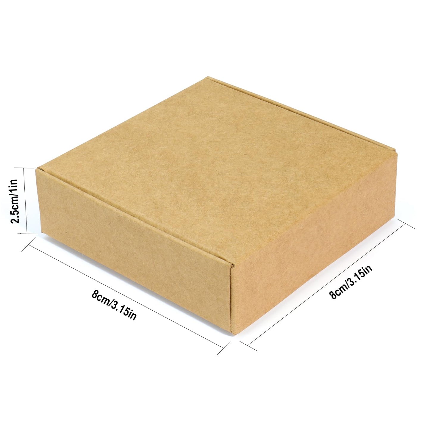 50 Pack Bulk Jewelry Gift Boxes, KMEOSCH 3.5x3.5x2 Inch Kraft Paper Gift Wrapping Boxes Small Multi-purpose Recycled Cardboard Foldable Gift Packaging for Earrings, Necklaces, Rings, Selling(Easy Self-Assembly)