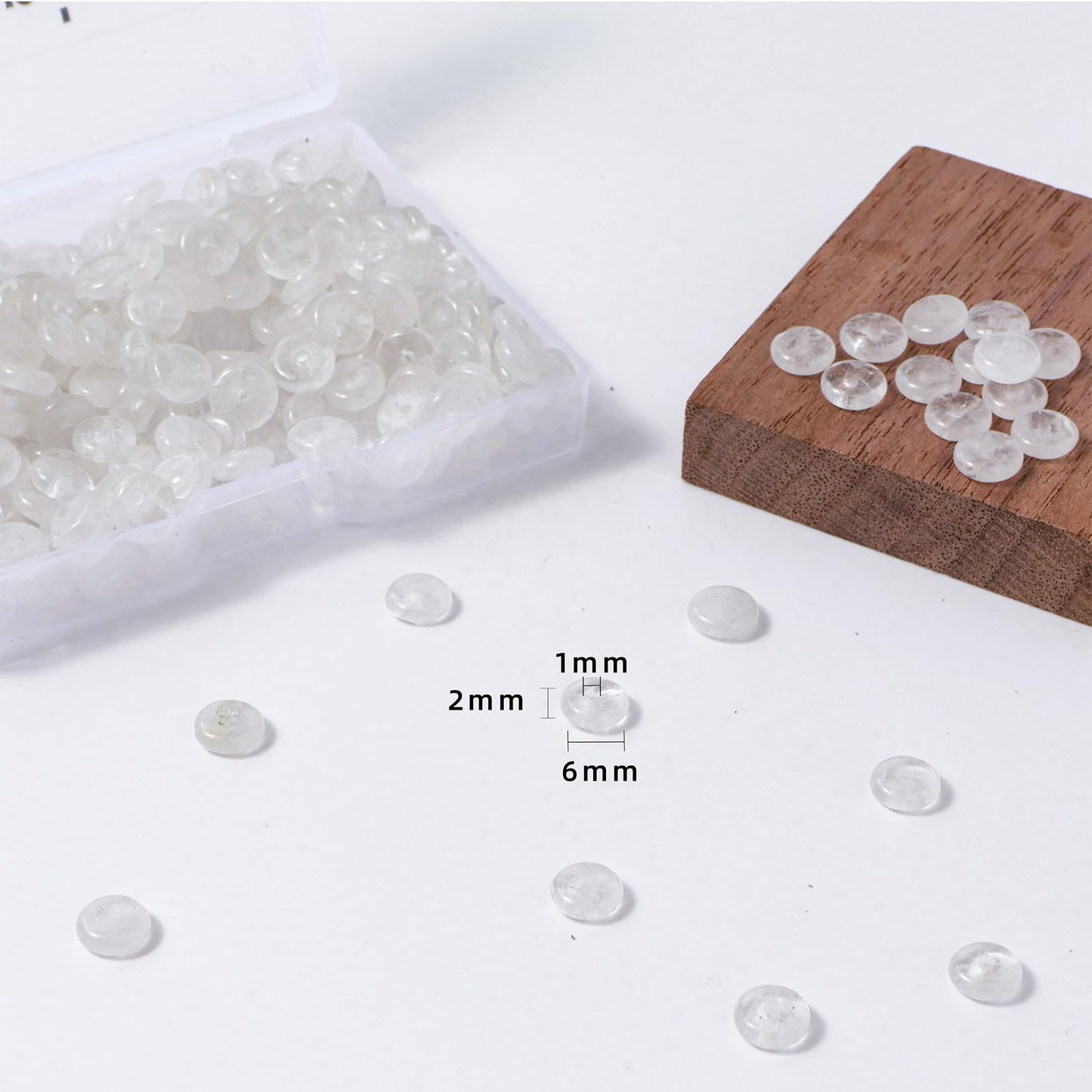 Natural White Crystal Disk Stone Spacer Beads 6x2mm 38cm/str Flat Rondelle Loose Semi Gemstone Caps for Making Bracelets Necklace