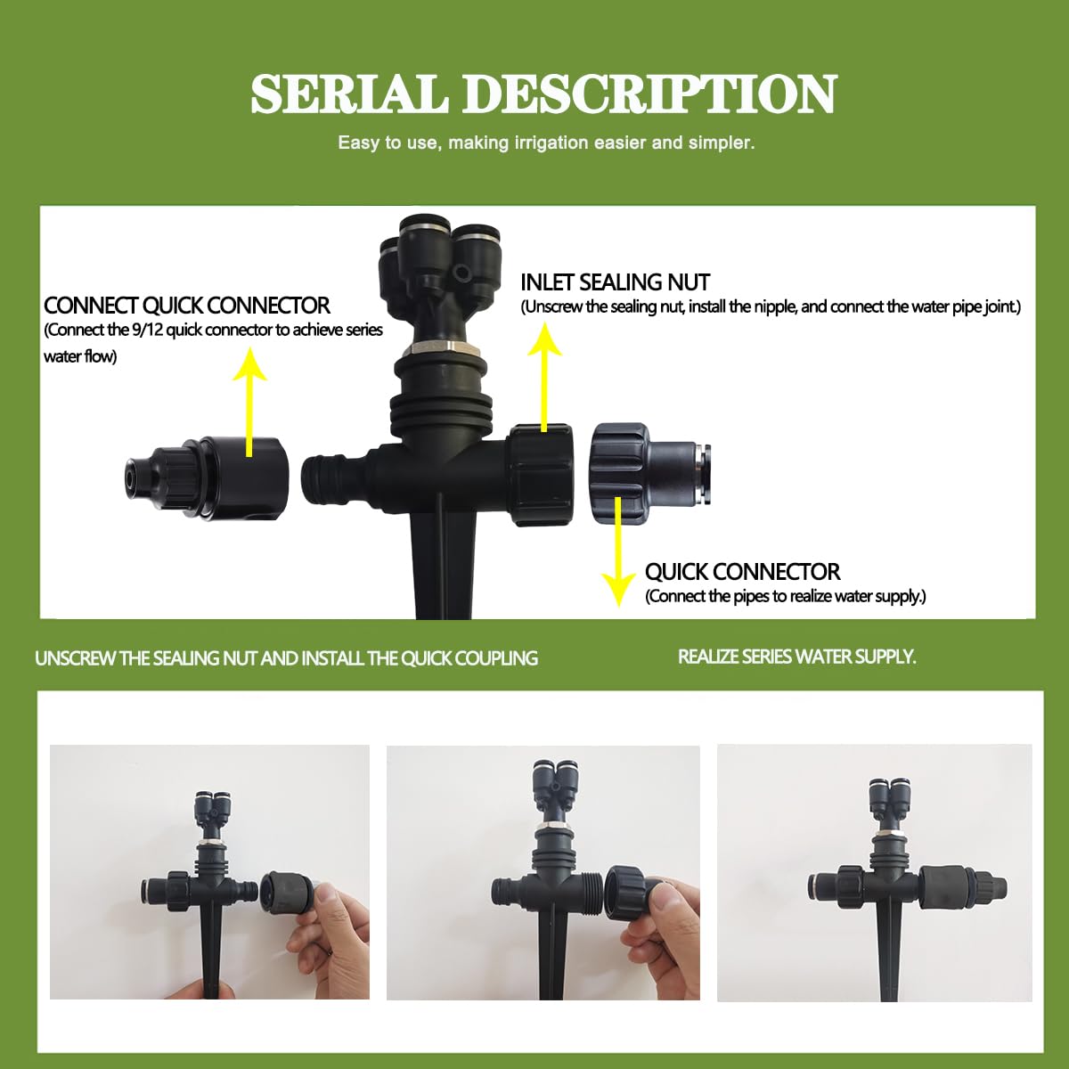 New Vertical Spray Watering System, 65.6FT Connecting Pipe,Height-Adjustable Spraying System, with 5 Groups of Spray Systems. Outdoor Terrace Cooling System and Lawn Watering System.