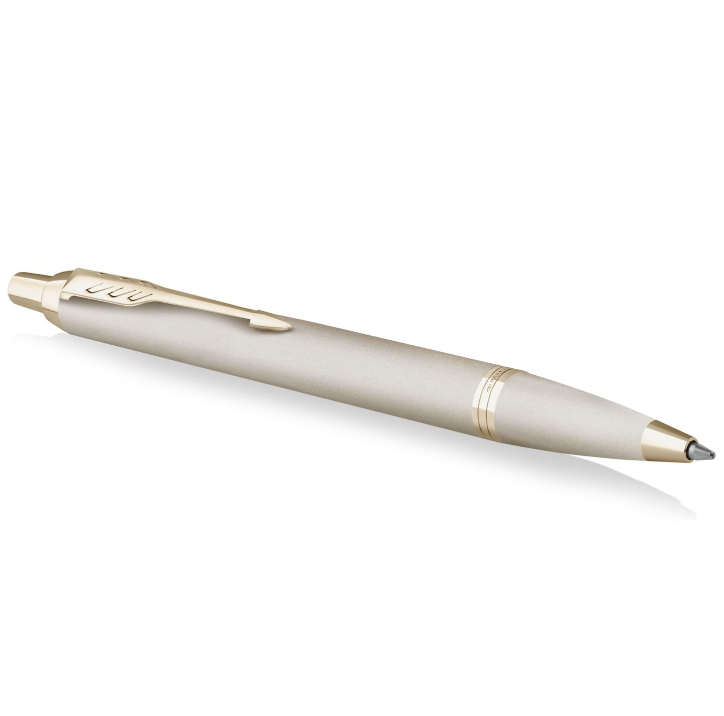 Parker IM Monochrome Ballpoint Pen Champagne Finish Medium Point Blue Ink Includes Gift Box