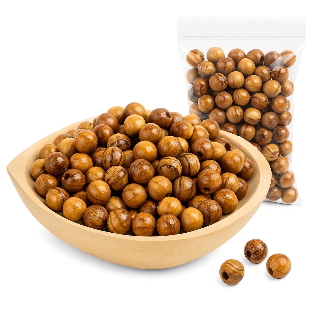 ZULUF 10mm Olive Wood Mala Beads Bulk (1000pcs) Cuentas para Hacer Rosarios Católicos Wooden Craft Beads for Jewelry Making Rosaries & Bracelets Holy Land Bethlehem with Certificate BEAD045
