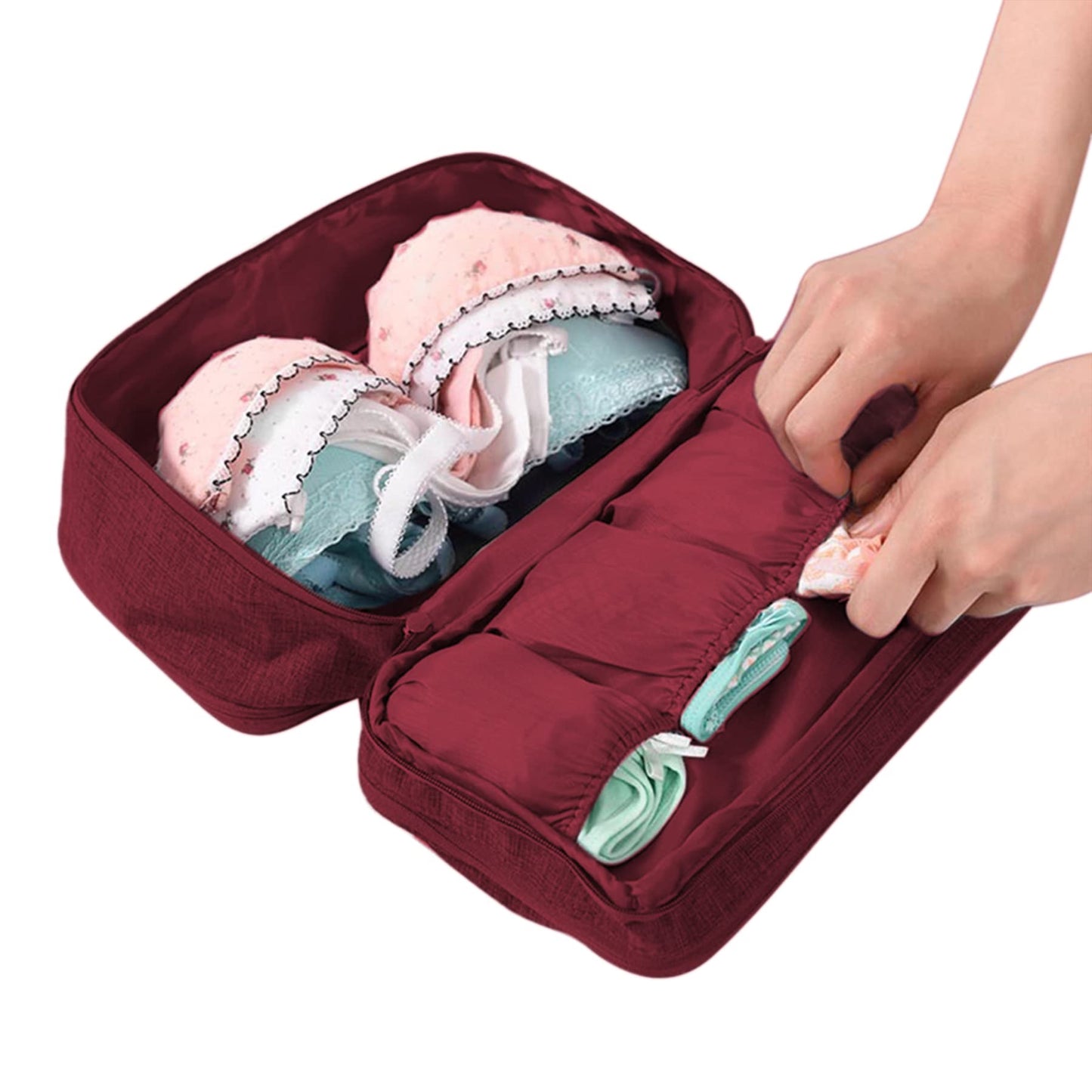 Portable Underwear Bra Storage Bag Waterproof Travel Organizers Multi-Layer Toiletry Packing Cube