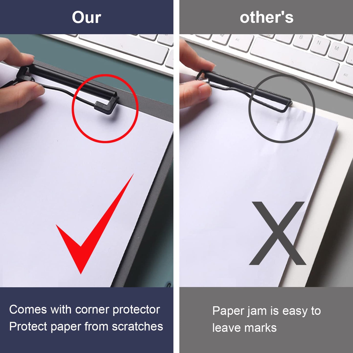 CATOOMUU A4 Foldable Clipboard with Binders 5 Pack, 360° Cover Flip Clipboard, Plastic Privacy File Folder with Storage for Nursing, Students, Office