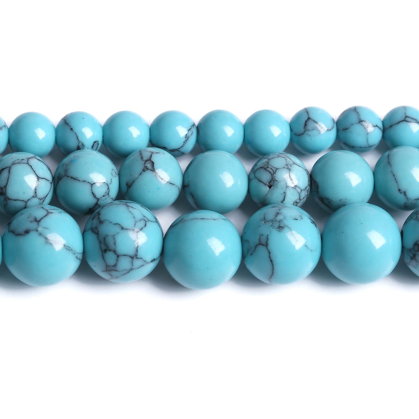 45PCS 8MM Blue Turquoise Round Loose Beads Natural Gemstone Beads for Jewelry Making DIY Bracelet Necklace 15"