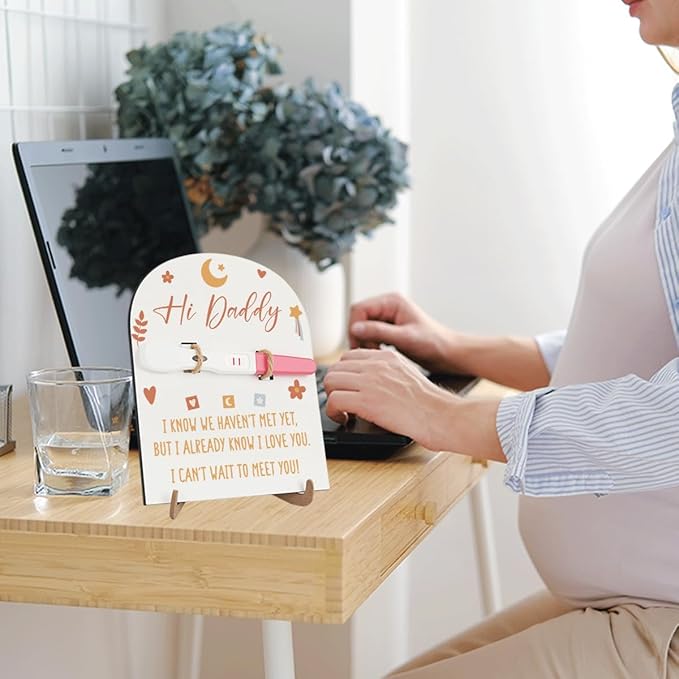 Baby Announcement for Dad Surprise Pregnancy Announcement Ideas Baby Reveal for Husband Daddy to be Gifts Newborn Pregnancy Test Announcement Keepsake Wooden Sign