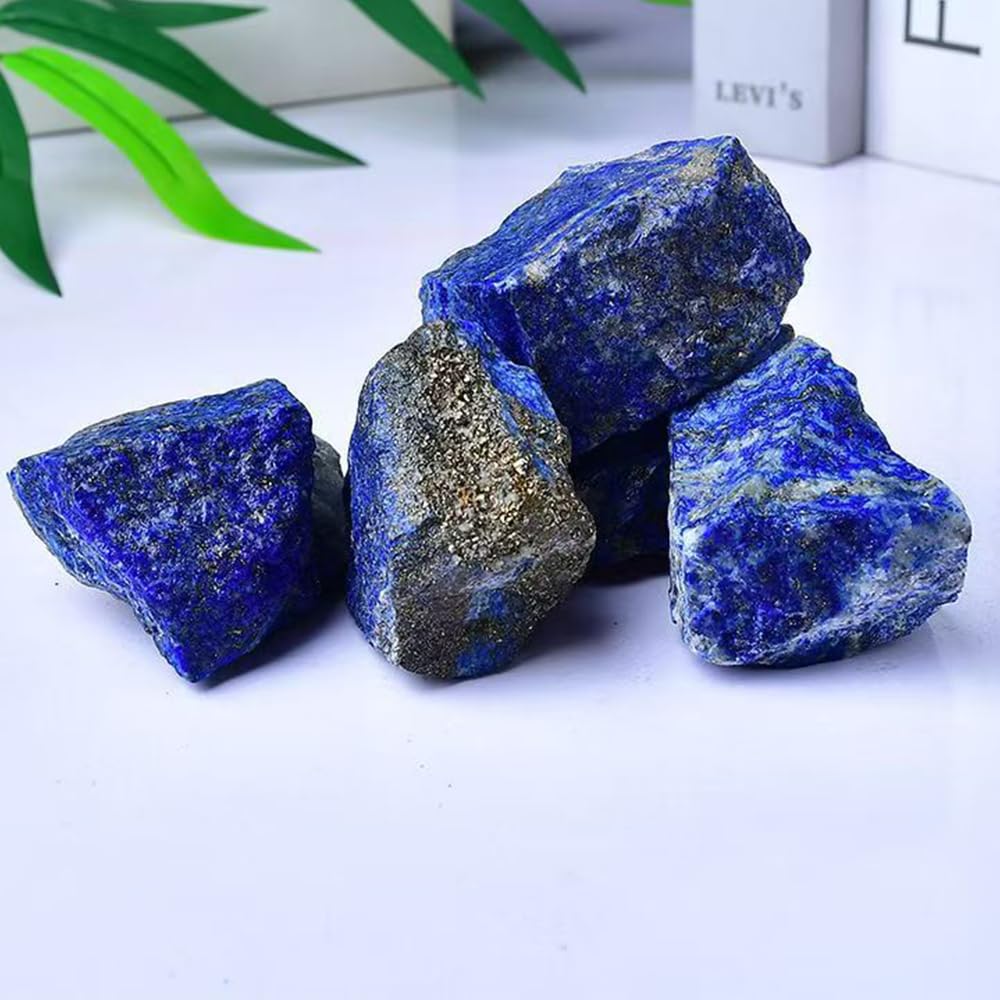 2PCS Natural Raw Stone Healing Crystals Bulk, Gemstones for Reiki, Meditation, Home Decor, Garden Fountain Rocks (Lapis Lazuli)