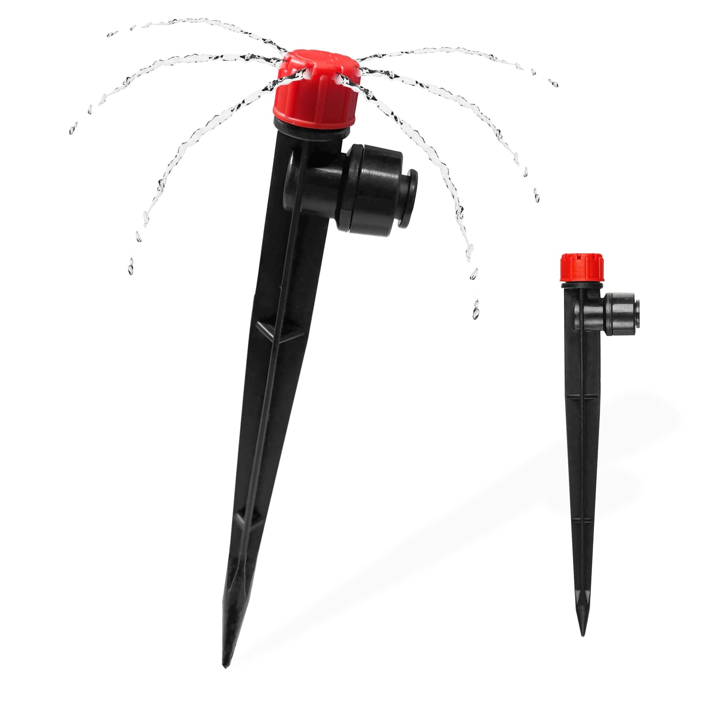 60PCS Push-to-Fit Drip Irrigation Emitters for 1/4 inch Irrigation Tubing, Adjustable 360 Degree Drip Emitter Sprayer with Stake, Irrigation Dripper Sprinklers for Drip Irrigation System