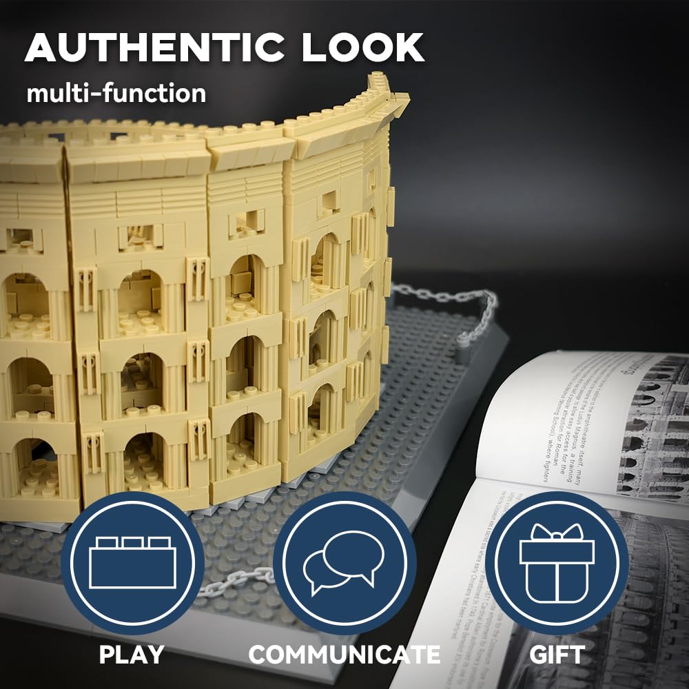 ArtorBricks Architectural The Roman Colosseum Building Large Collection Building Set Model Kit and Gift for Adults(1758Pieces)